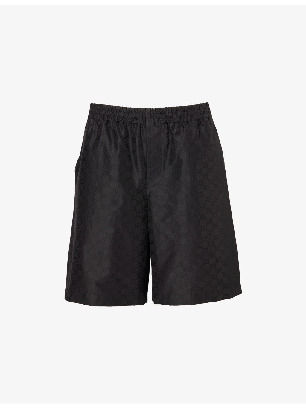 Monogram-Print Cotton and Silk-Blend Shorts - 1