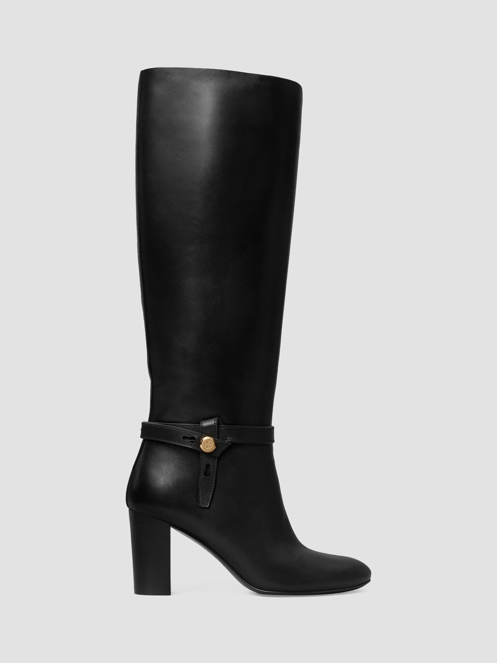 Women's Romy 70MM Leather Knee-High Boots - Perfect Black - 1