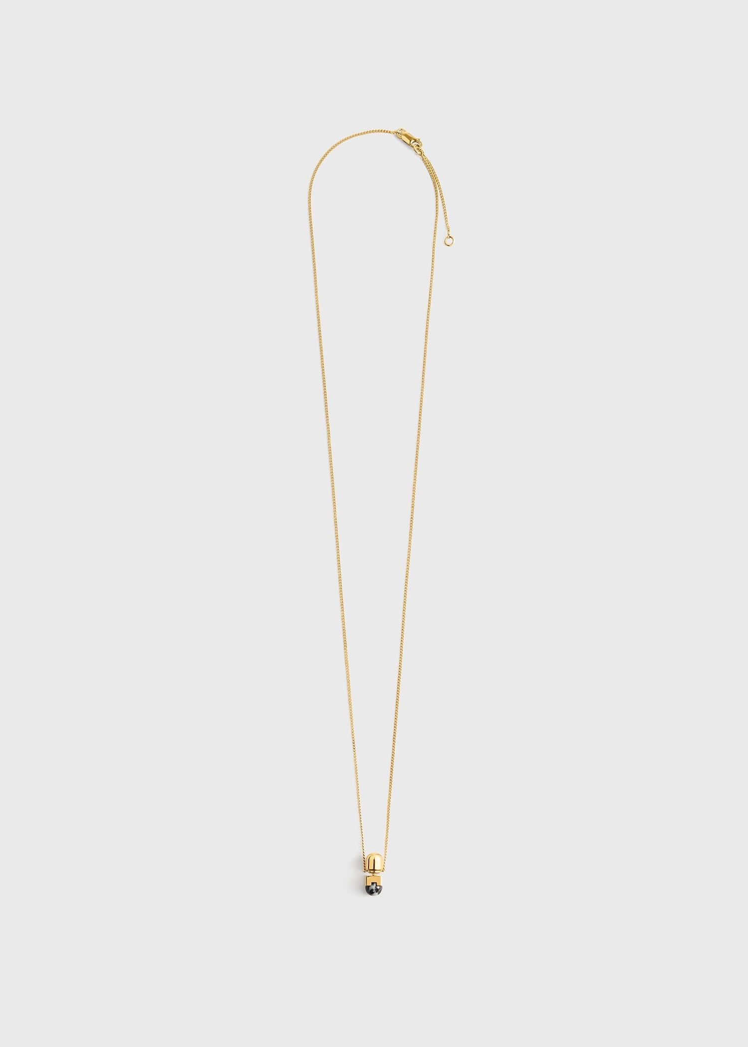 Long jasper necklace black/off white - 7
