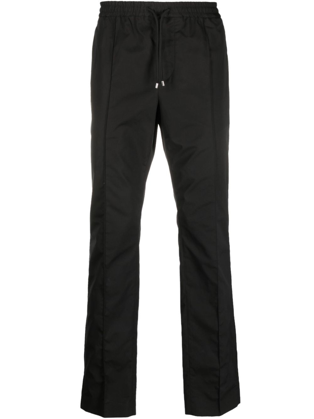 straight-leg drawstring cotton trousers - 1