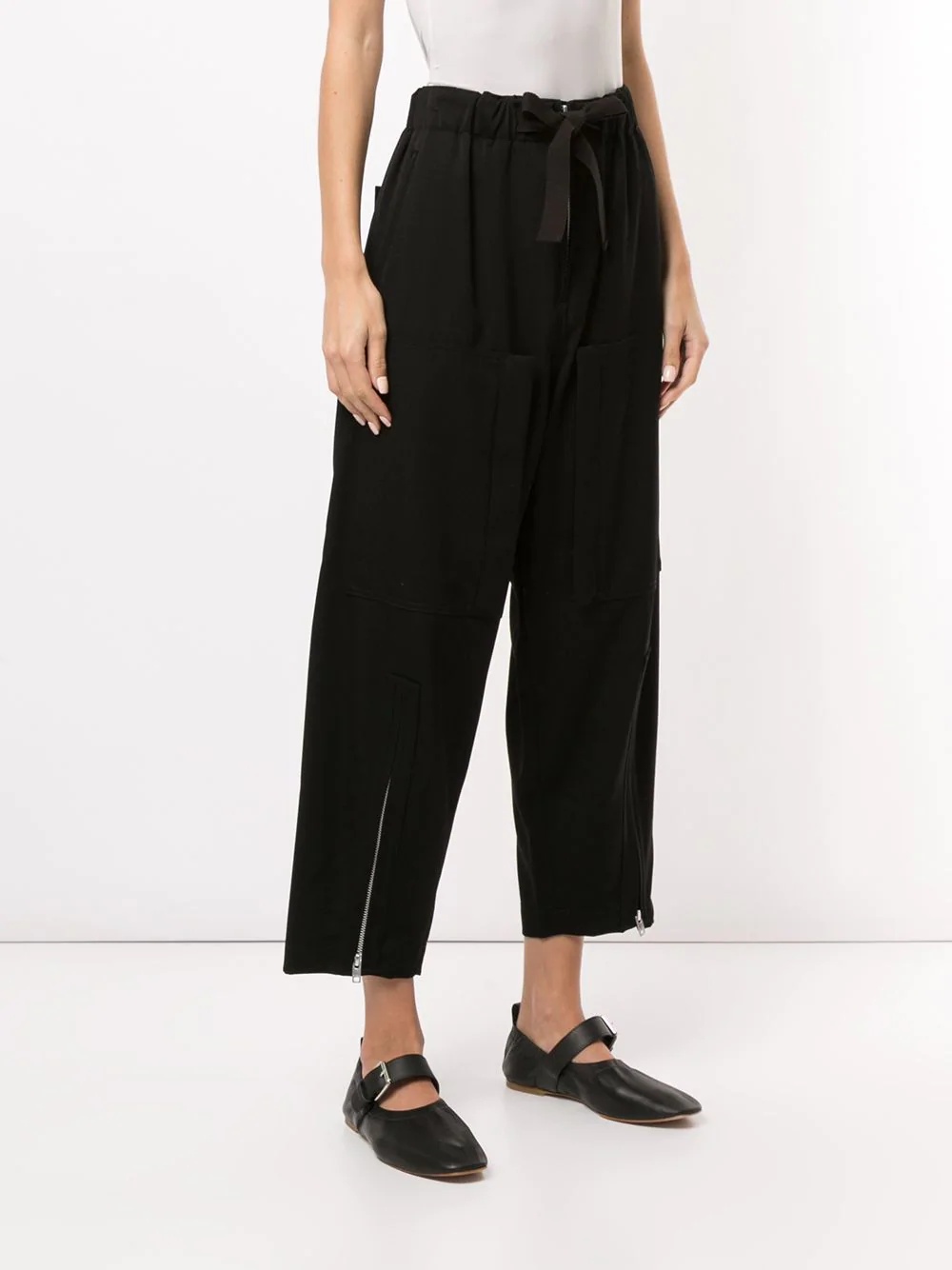 multi-pocket zip cuff cropped trousers - 3