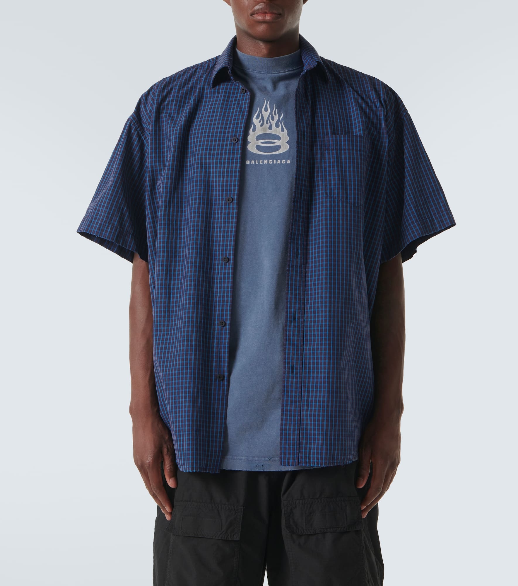 Logo layered cotton shirt - 3