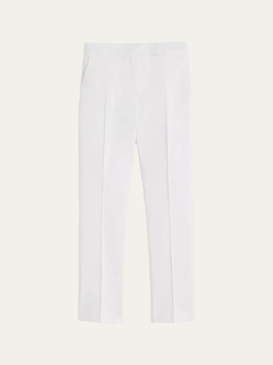 max mara cigarette pants Weekend | Woman - Stretch wool trousers - Navy covered zip and hook Weekend Max Mara Cigarette pants