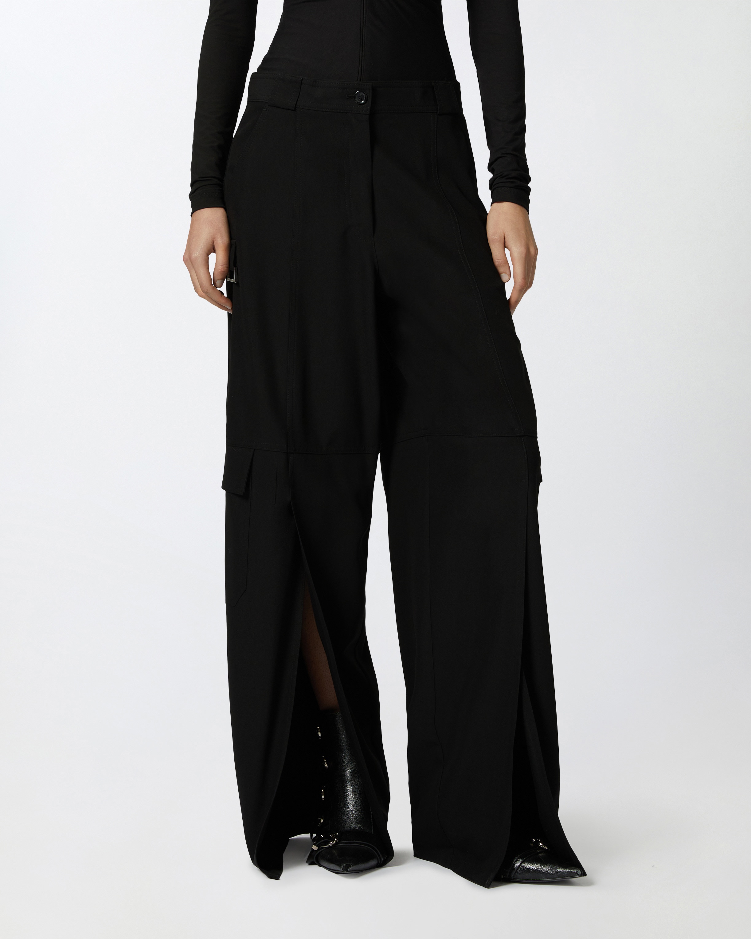 FLOWING WIDE-LEG CARGO TROUSERS - 3