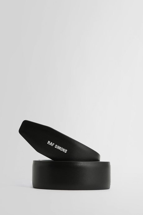 Raf simons black leather velcro belt - 5