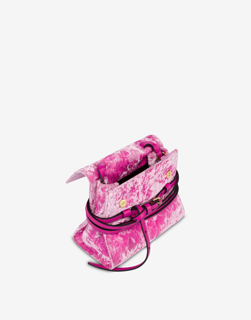 Moschino MOSCHINO TIE ME BAG IN VELVET SMALL outlook