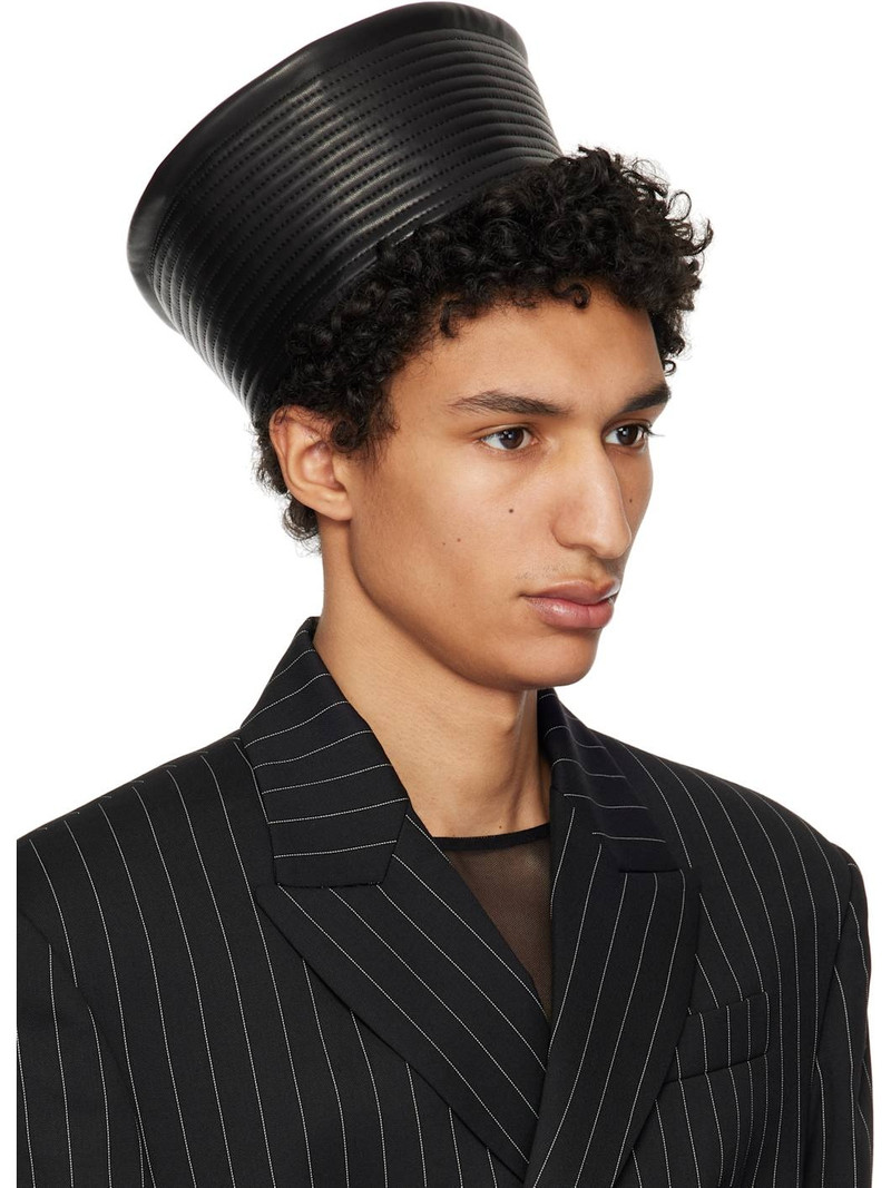 Jean Paul Gaultier Black 'The Leather Sailor' Hat outlook
