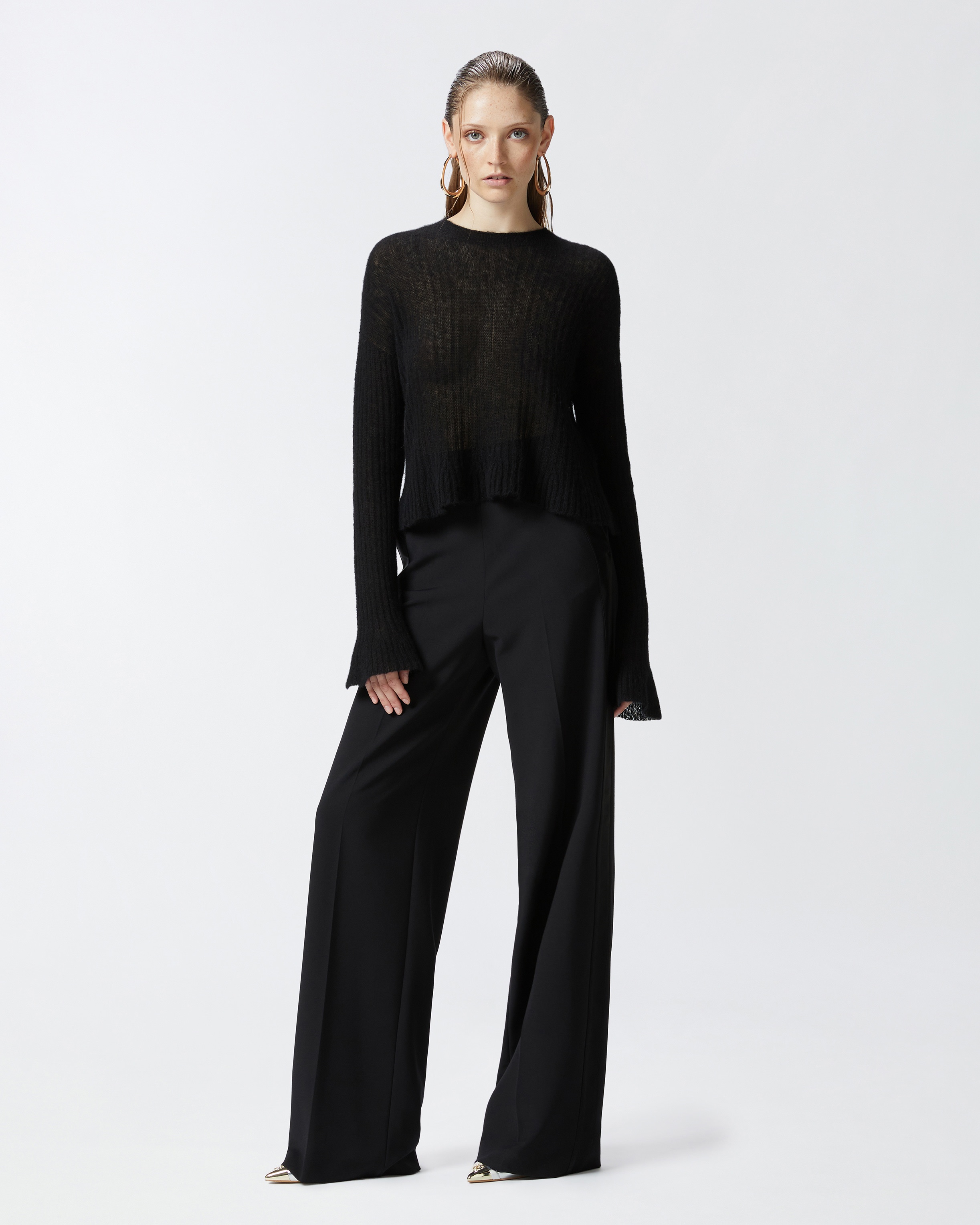 VEIL-LIKE ALPACA AND SILK SWEATER - 3