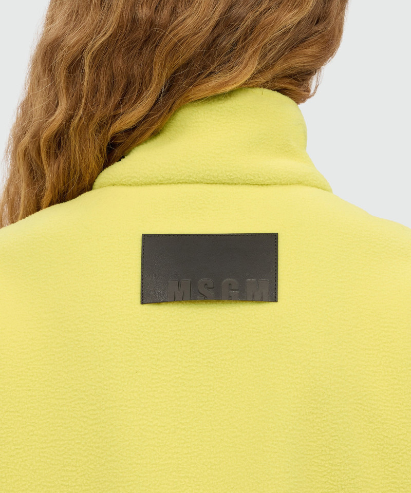 Yellow fleece vest with high collar 5