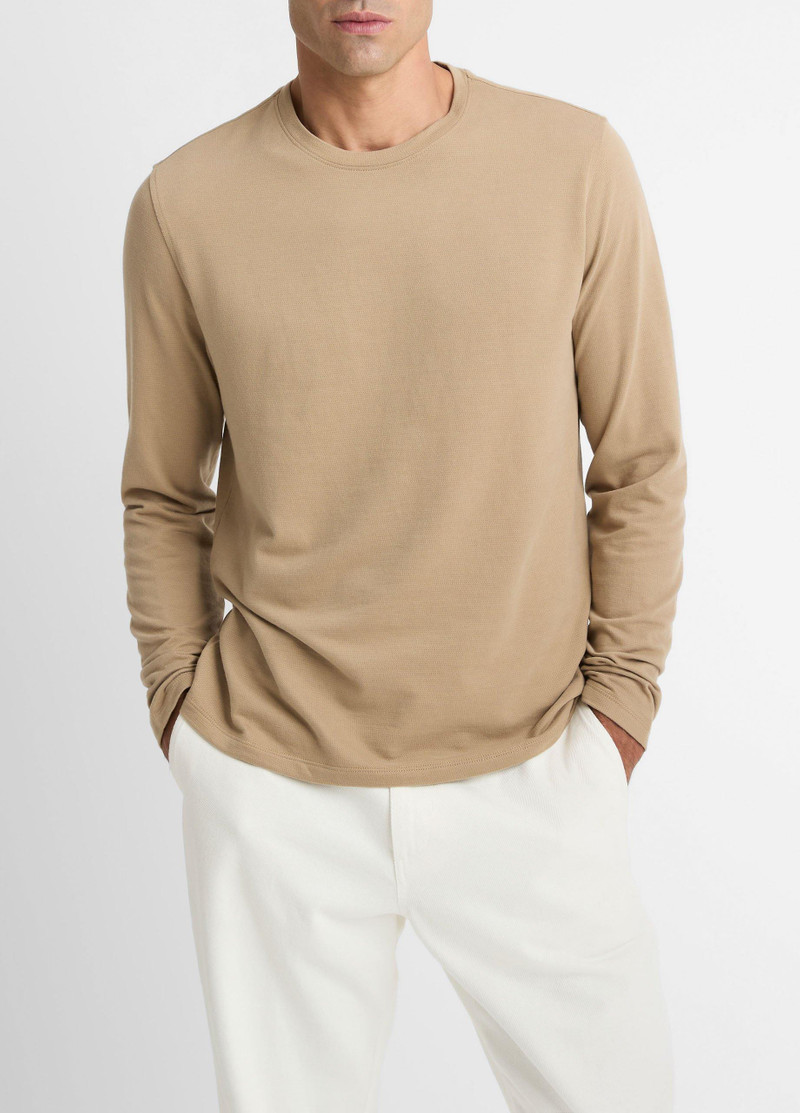 Birdseye Jacquard Pima Cotton Long-Sleeve T-Shirt 1