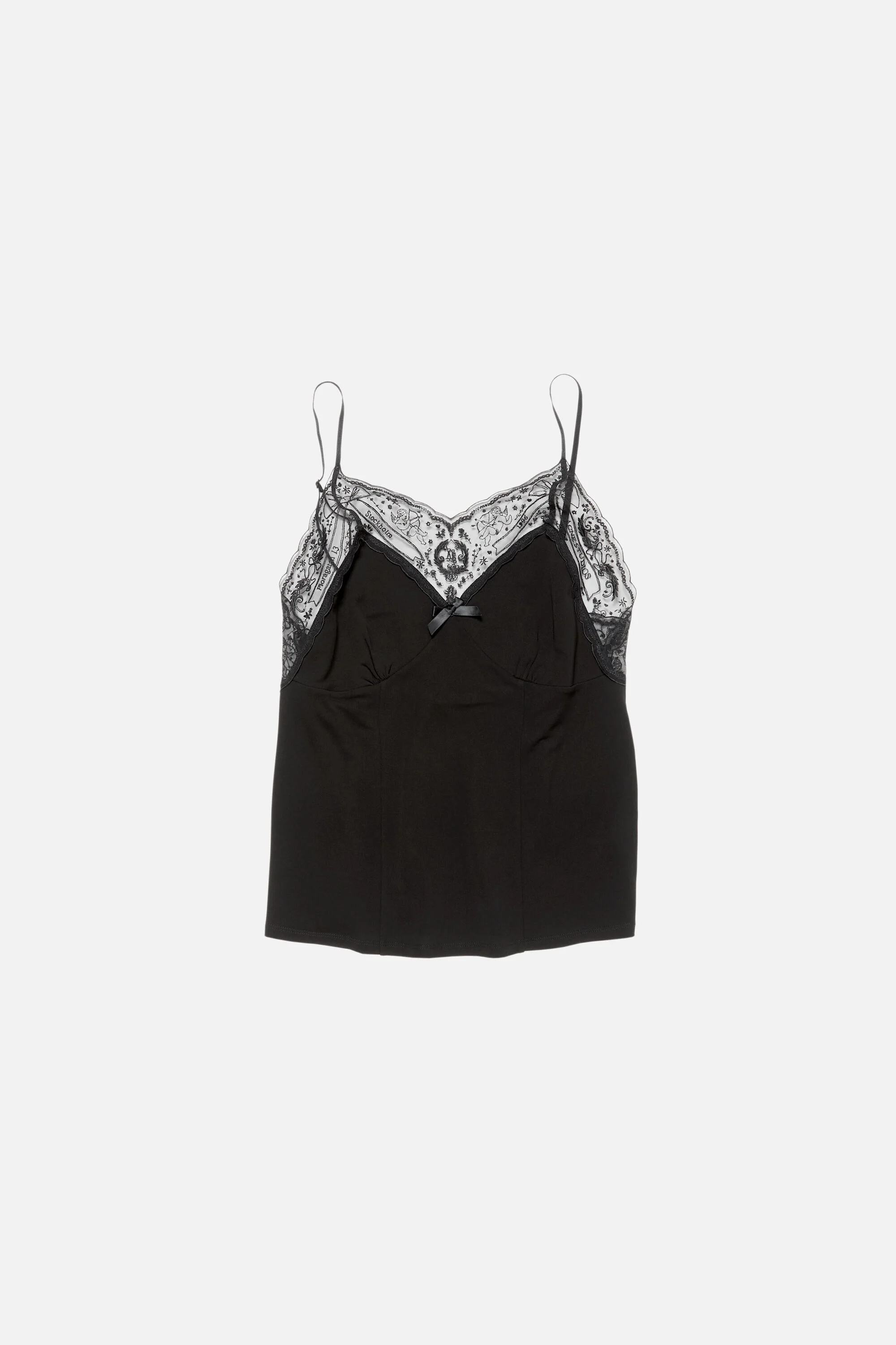 Lace strap blouse - Black - 6