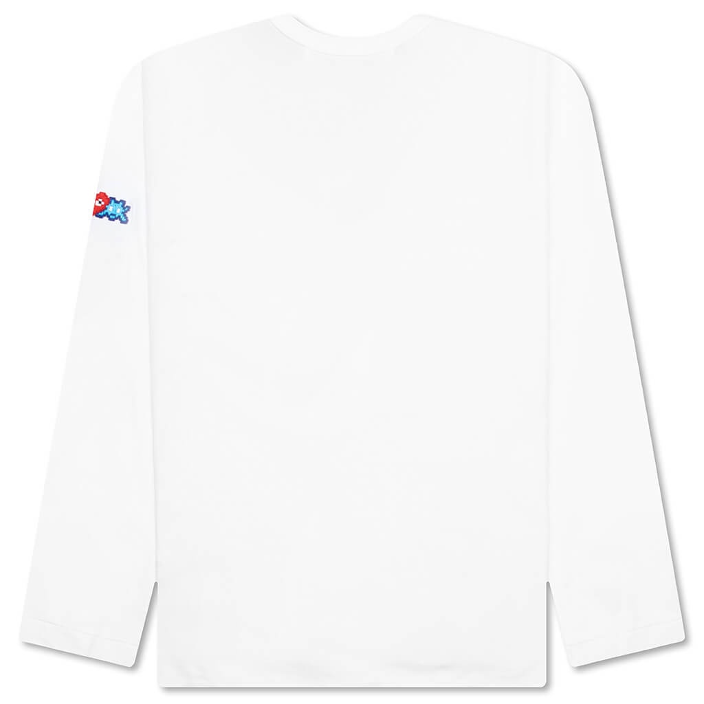COMME DES GARCONS PLAY X THE ARTIST INVADER L/S TEE - WHITE - 2