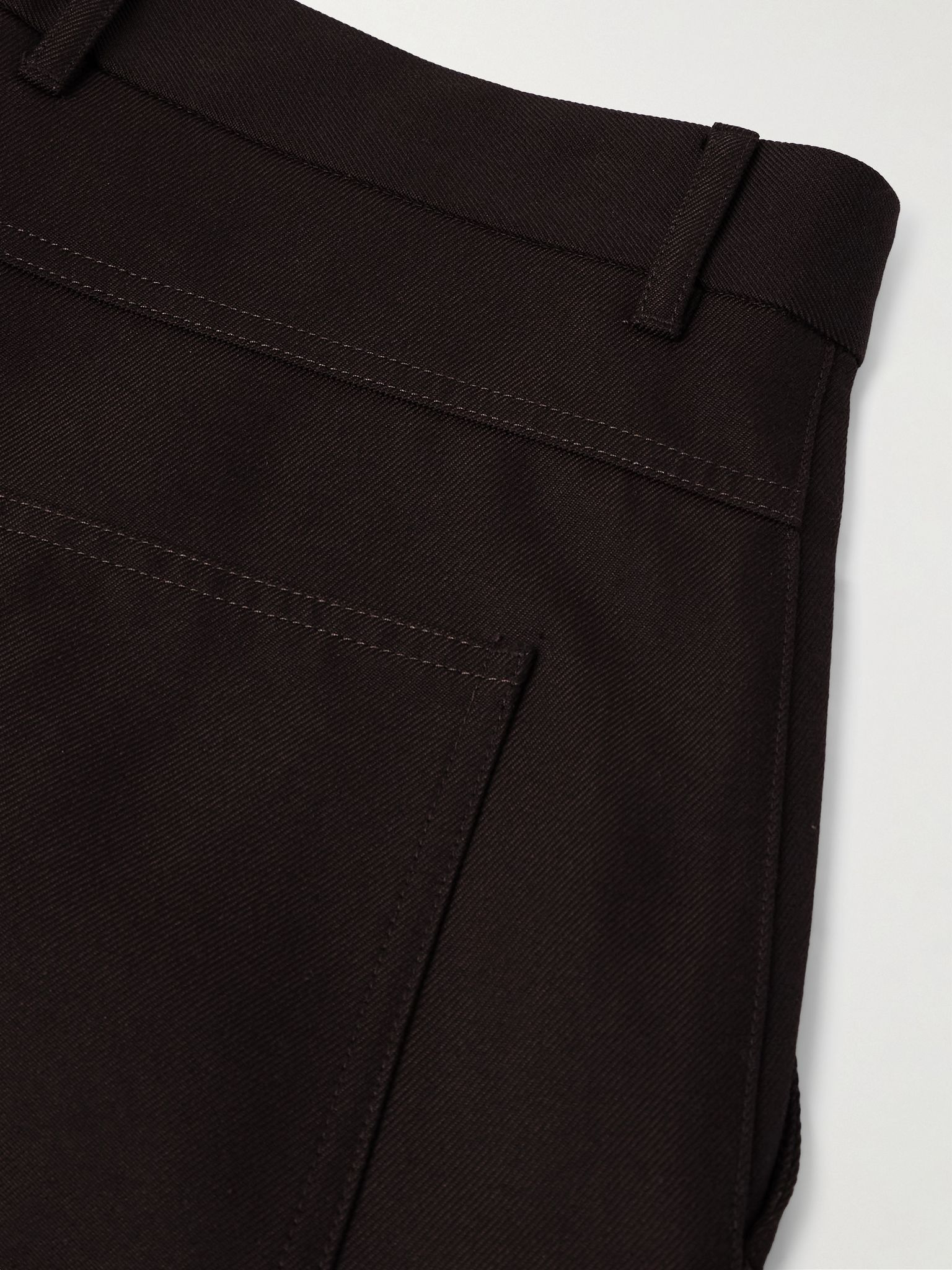 Harper Portland Straight-Leg Wool and Cotton-Blend Twill Trousers Dark brown - 5