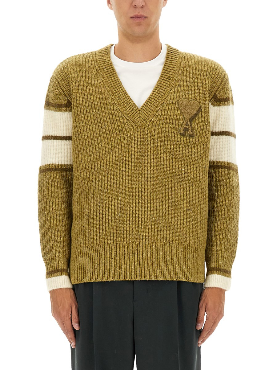 WOOL COLLEGE STYLE SWEATER - 1