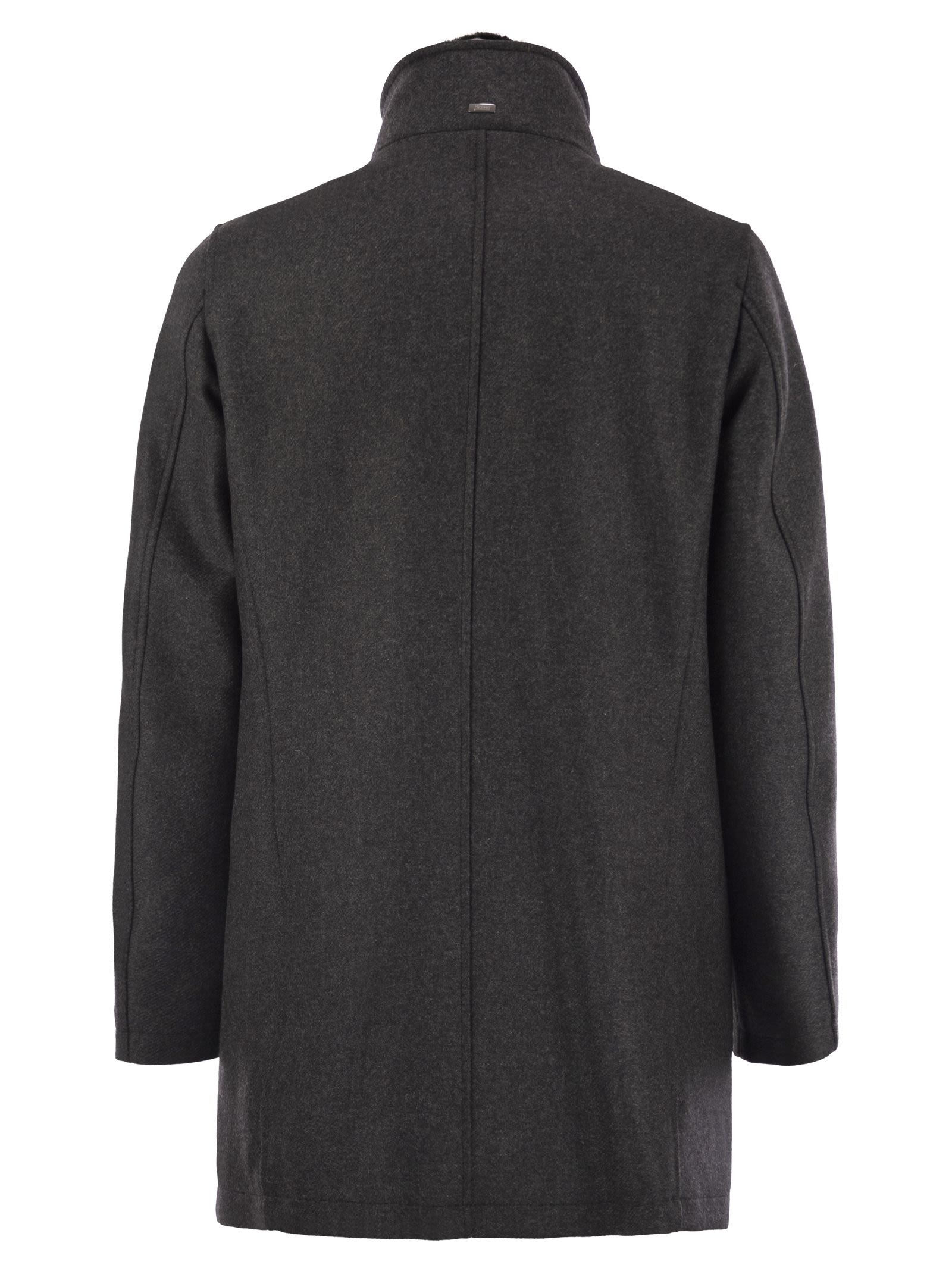 Herno Men Wool Coat With Detachable Collar - 2
