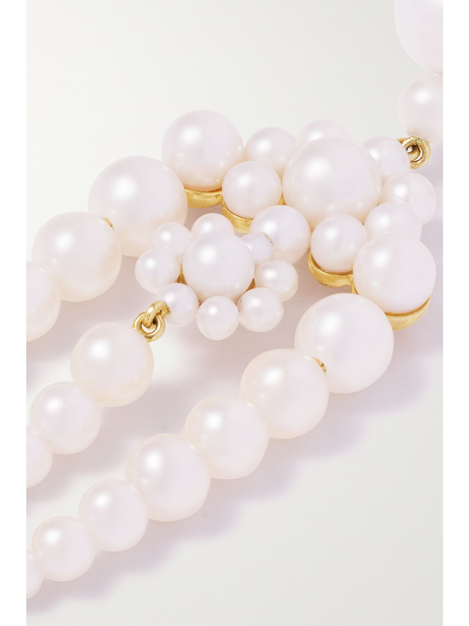 Jardin de Fleurs 14-karat gold pearl single earring White - 4