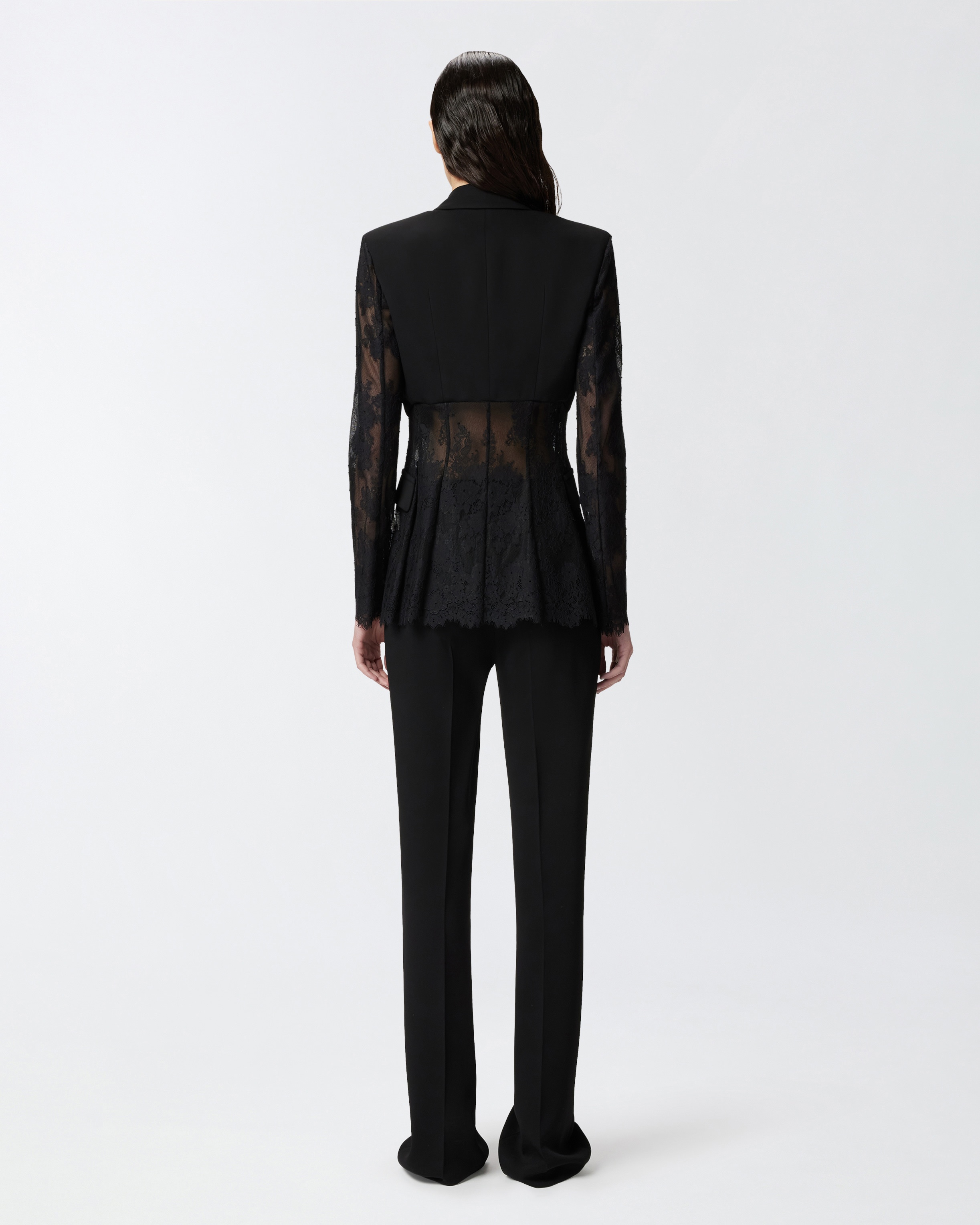 SINGLE-BREASTED LACE BLAZER - 4