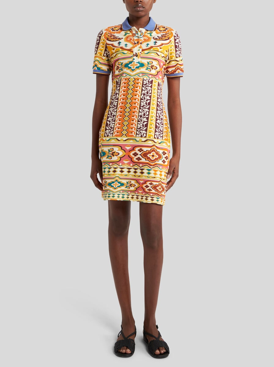 PRINTED PIQUE MINI DRESS - 3