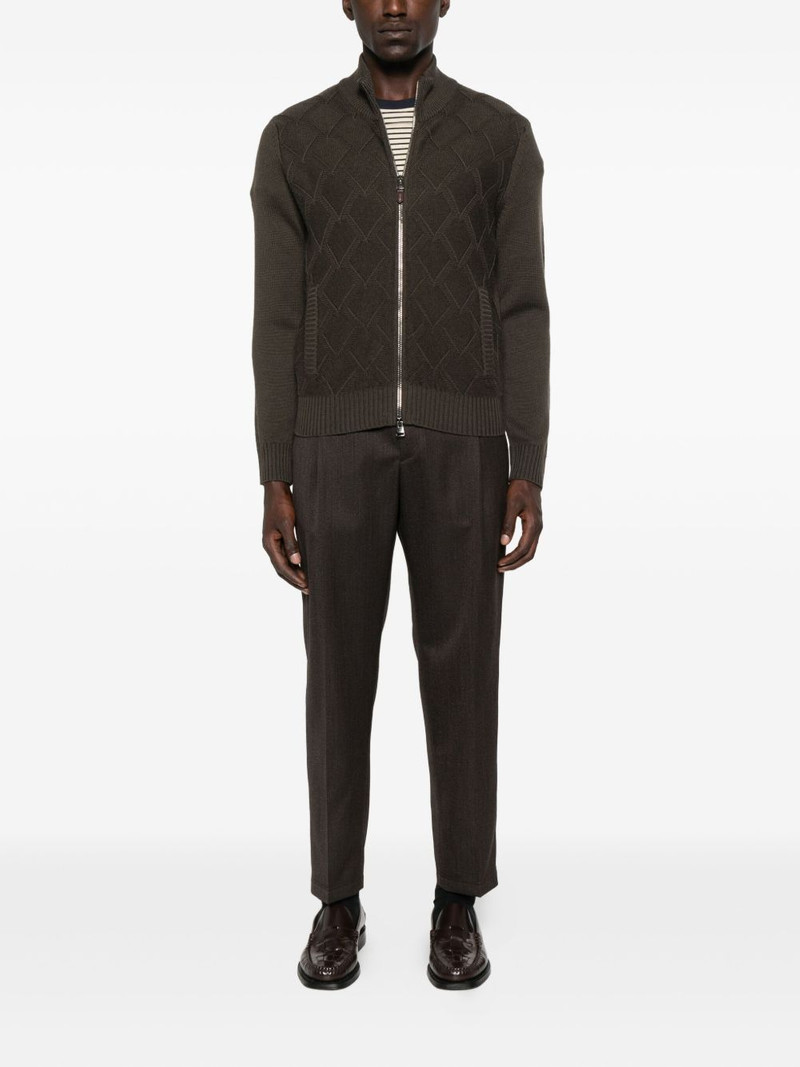 Canali quilted zip-up cardigan outlook