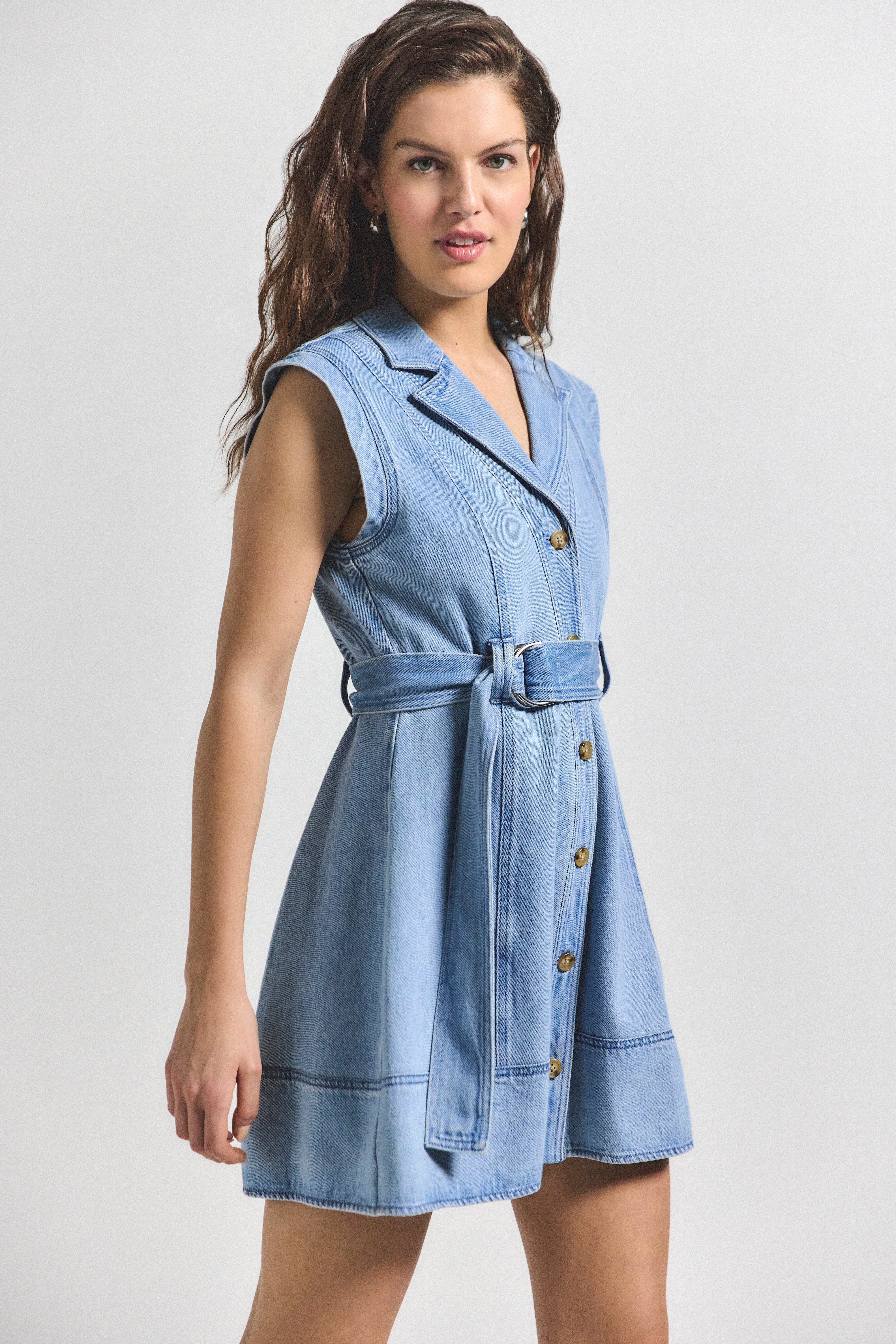 LYA BELTED DENIM DRESS - 4