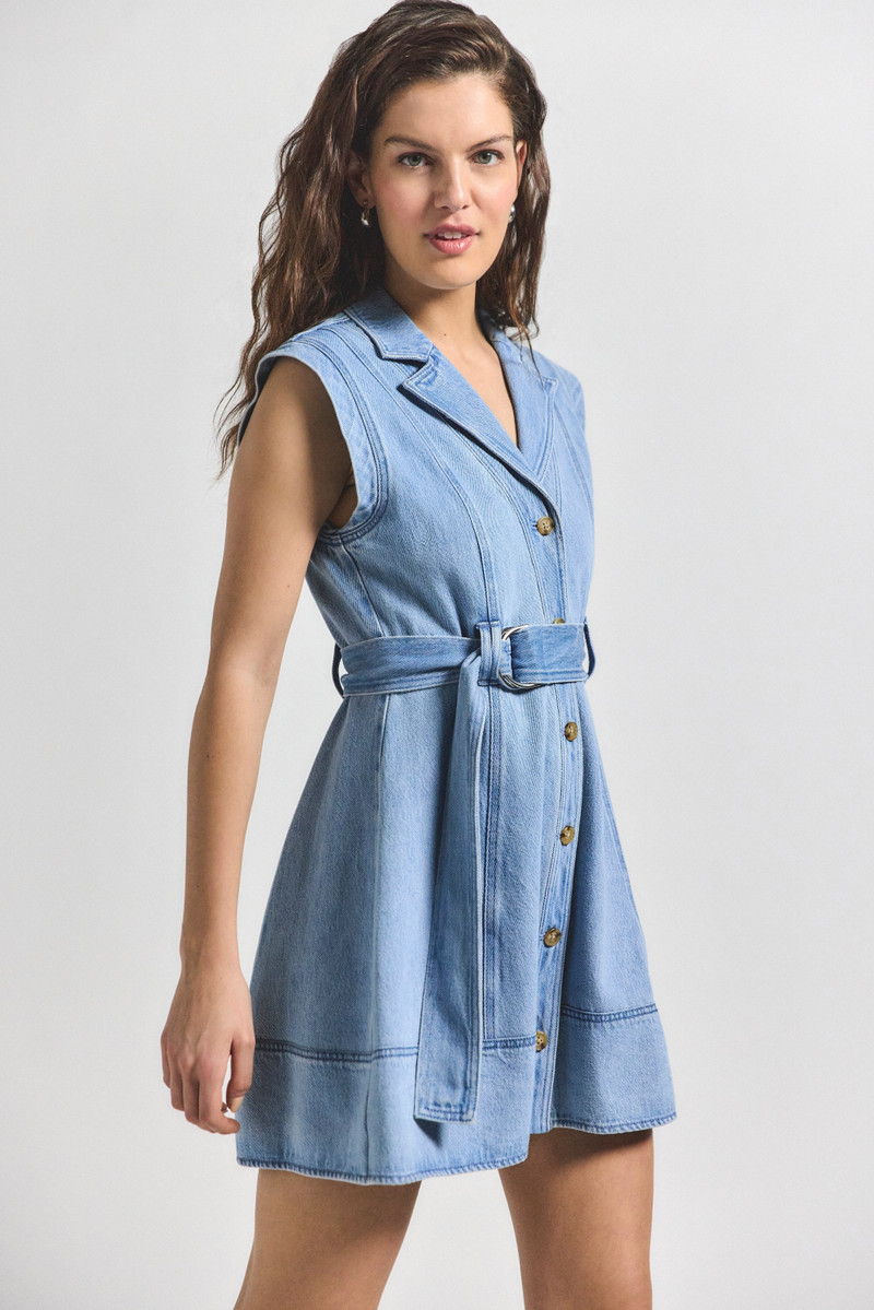 LYA BELTED DENIM DRESS 3
