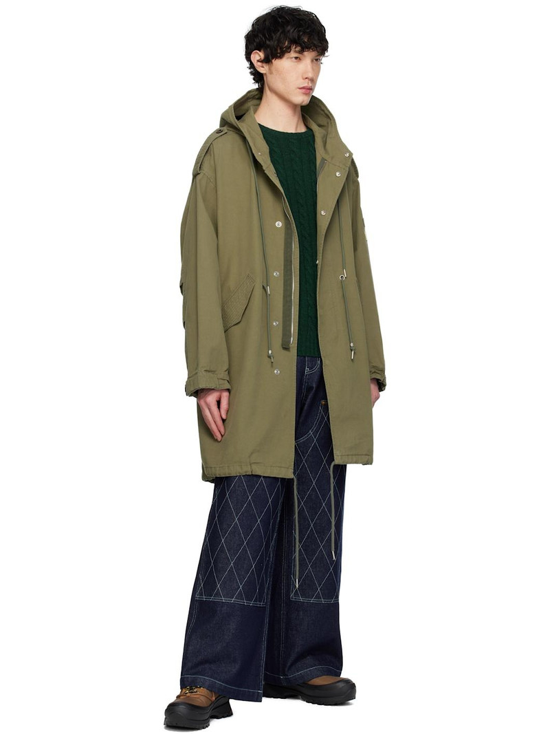 AFTER PRAY Khaki Safari Hooded Fishtail Coat outlook