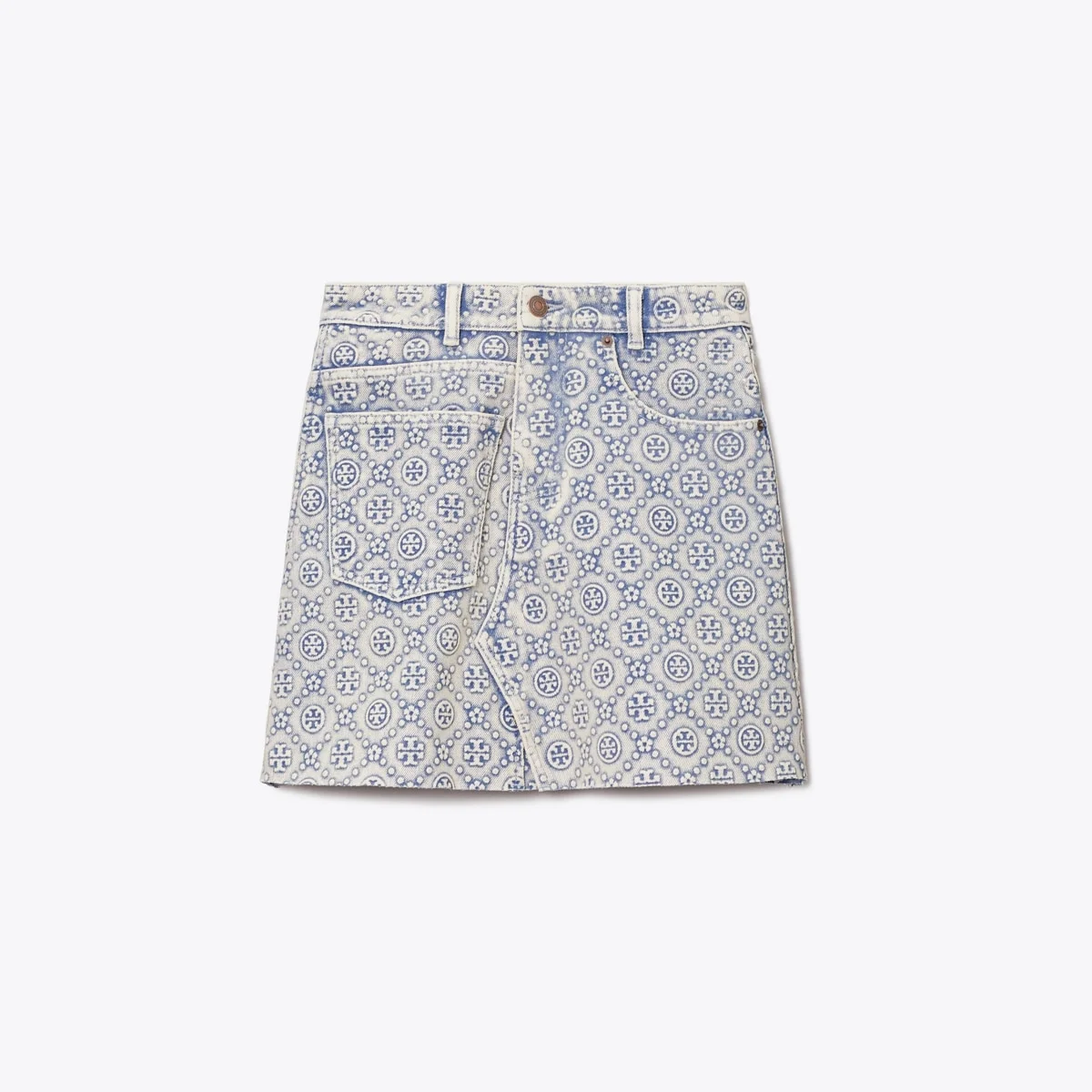T Monogram Denim Mini Skirt - 1