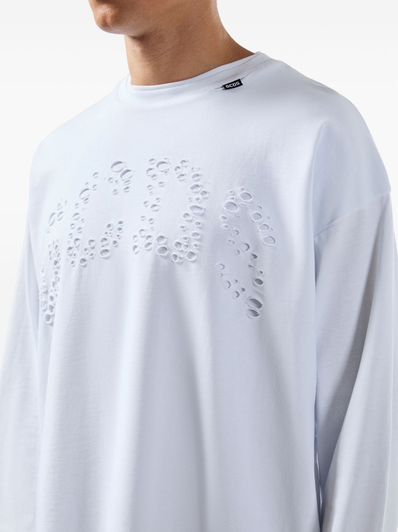 laser cut-logo long-sleeved T-shirt 5
