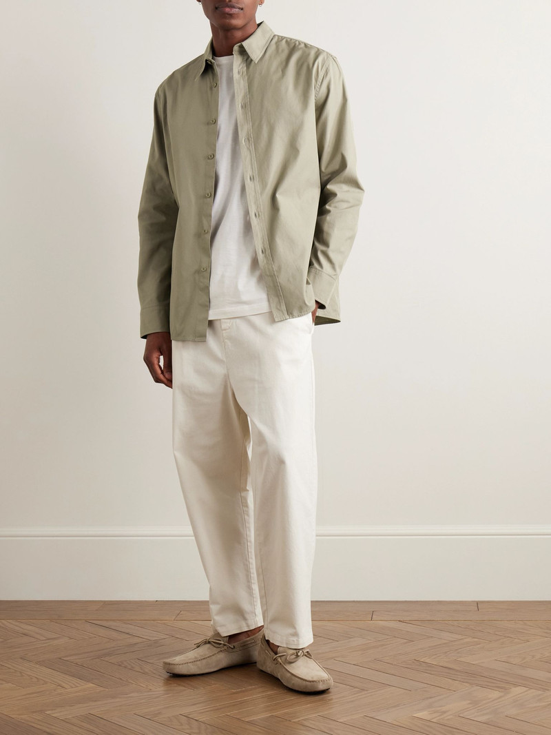 NILI LOTAN Chance Cotton-Twill Shirt Green outlook