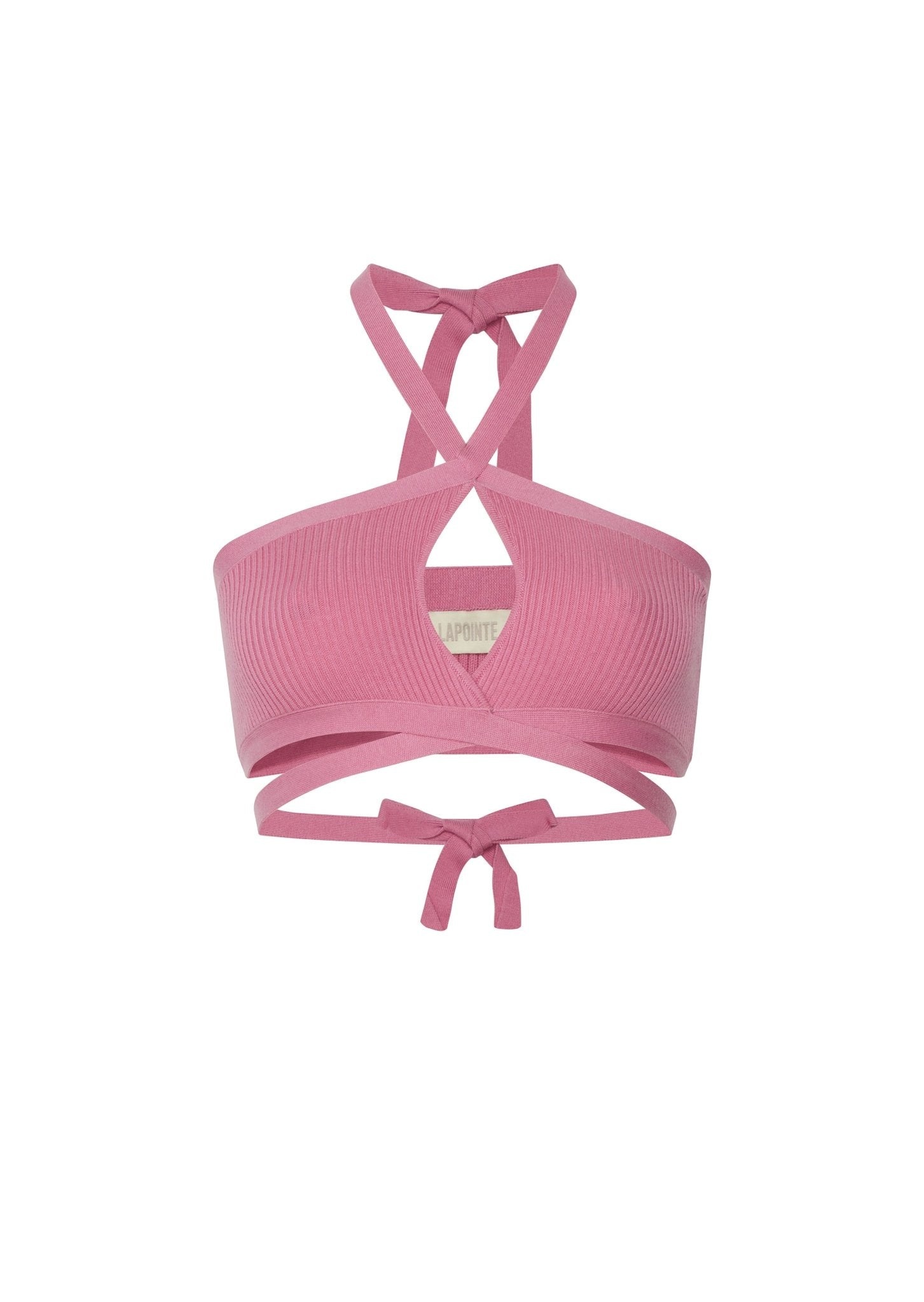 Wool Criss Cross Halter Top - 1