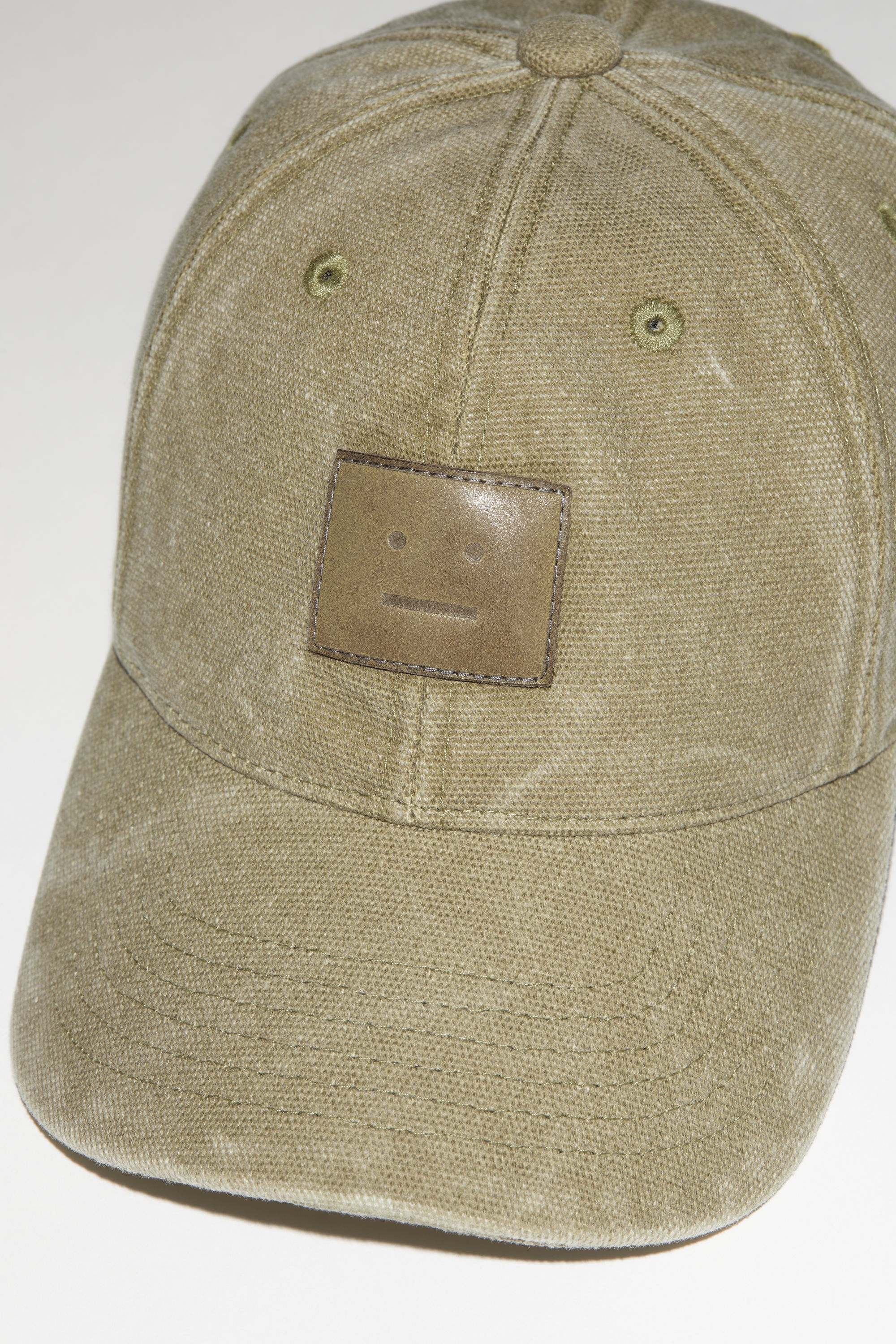 Leather Face patch cap - Khaki beige - 4