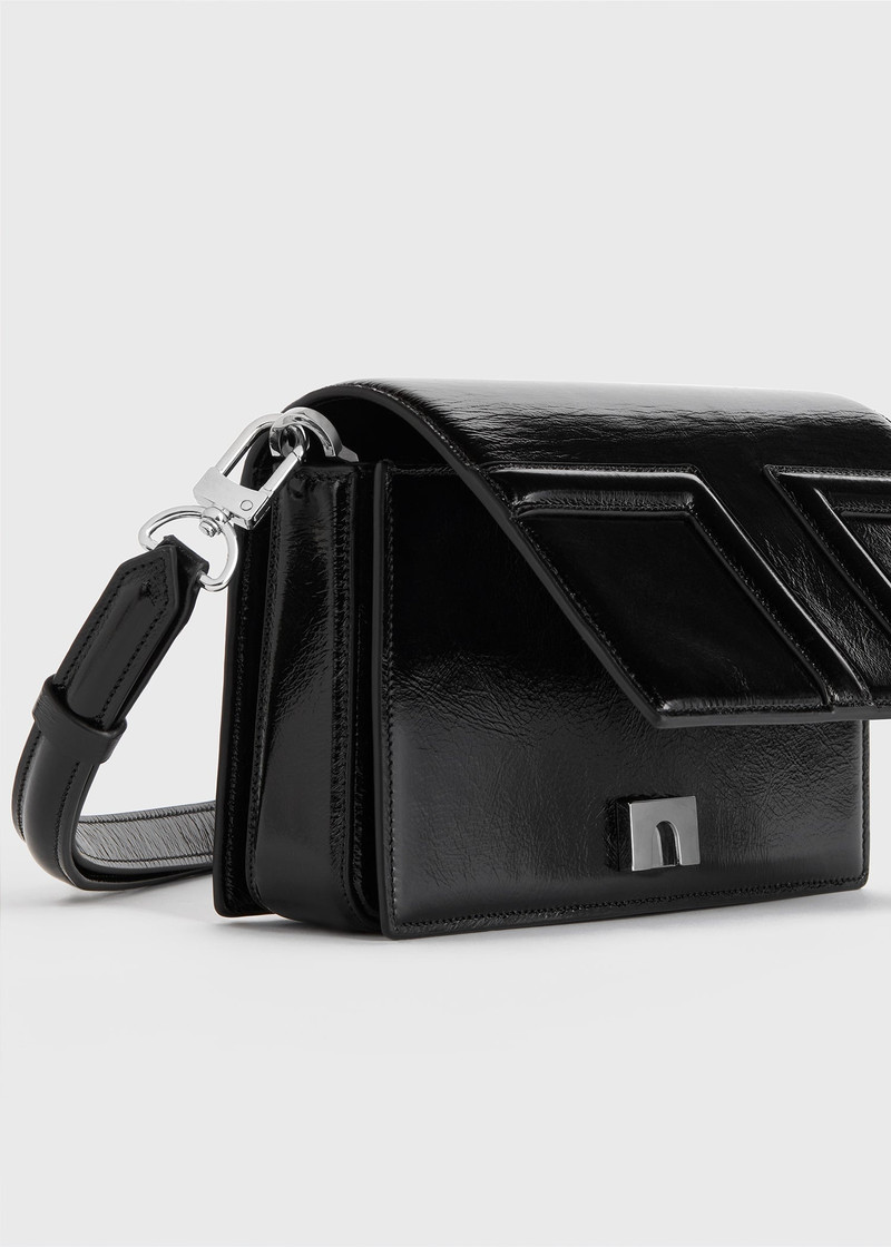 Mini T-flap naplack bag black 10