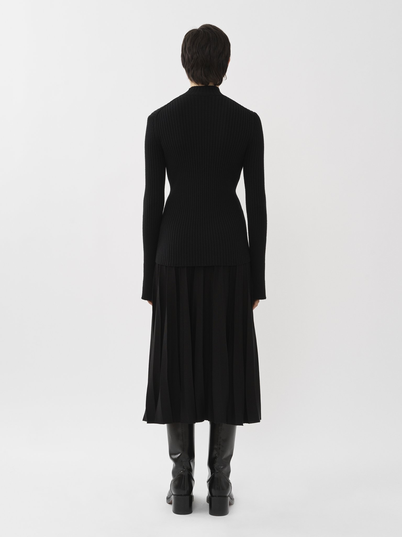 FITTED MOCK-NECK SWEATER - 5