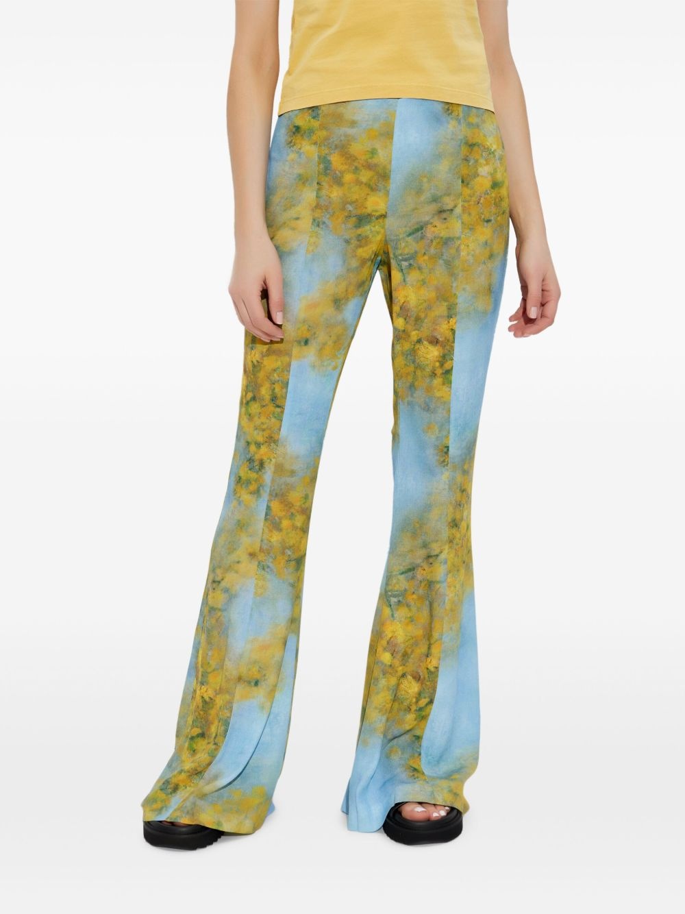 printed flared trousers - 3