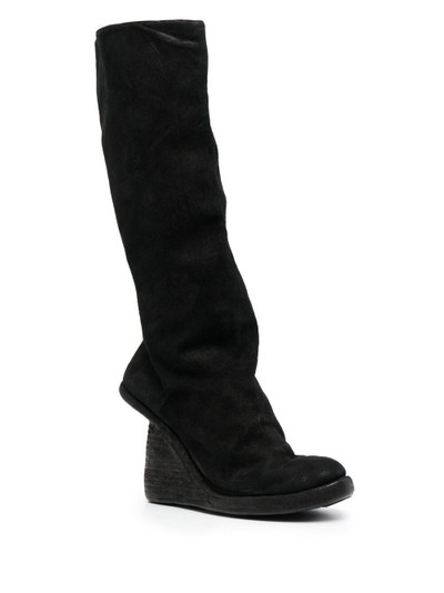 Guidi asymmetric-heel knee boots outlook