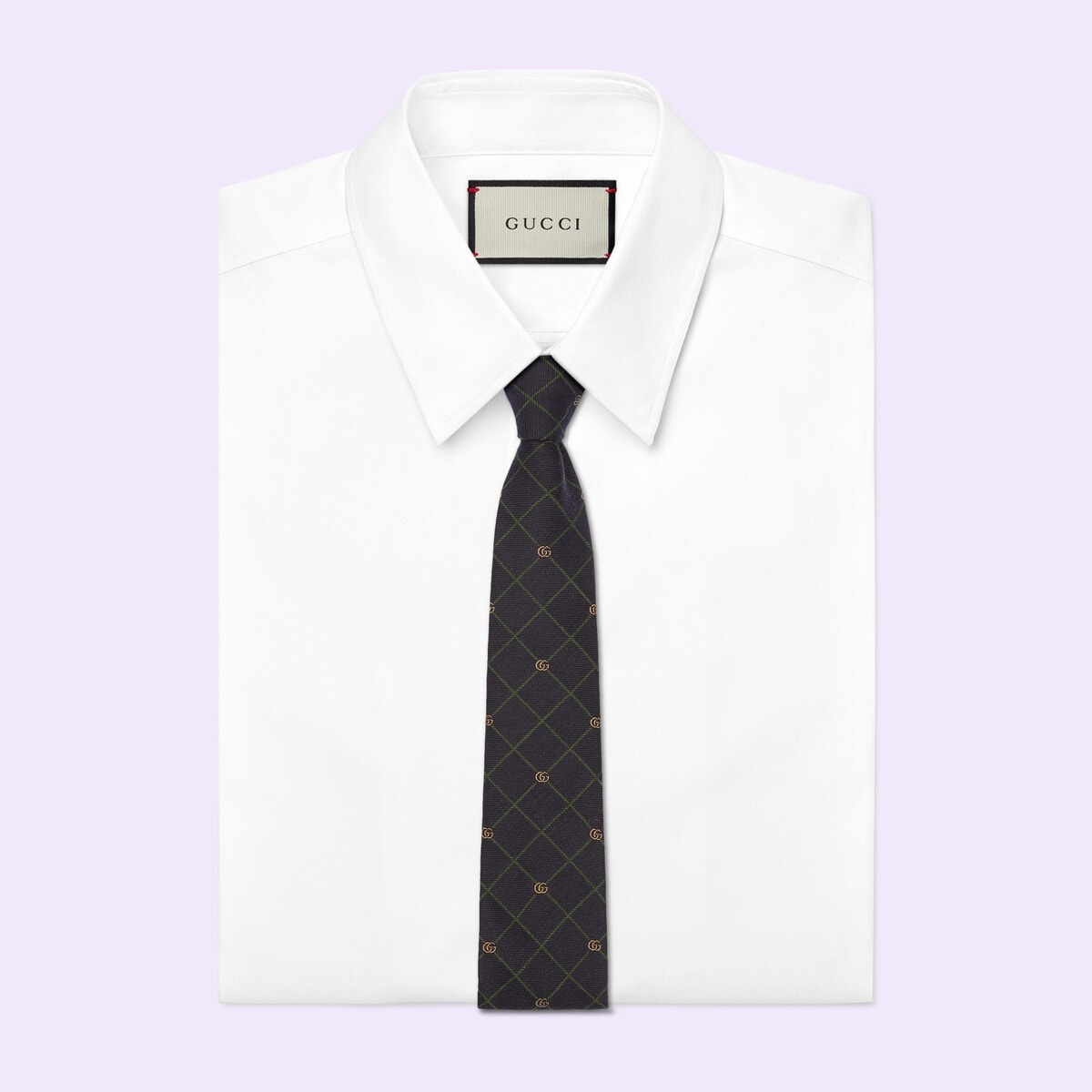 Double G and check silk jacquard tie - 2