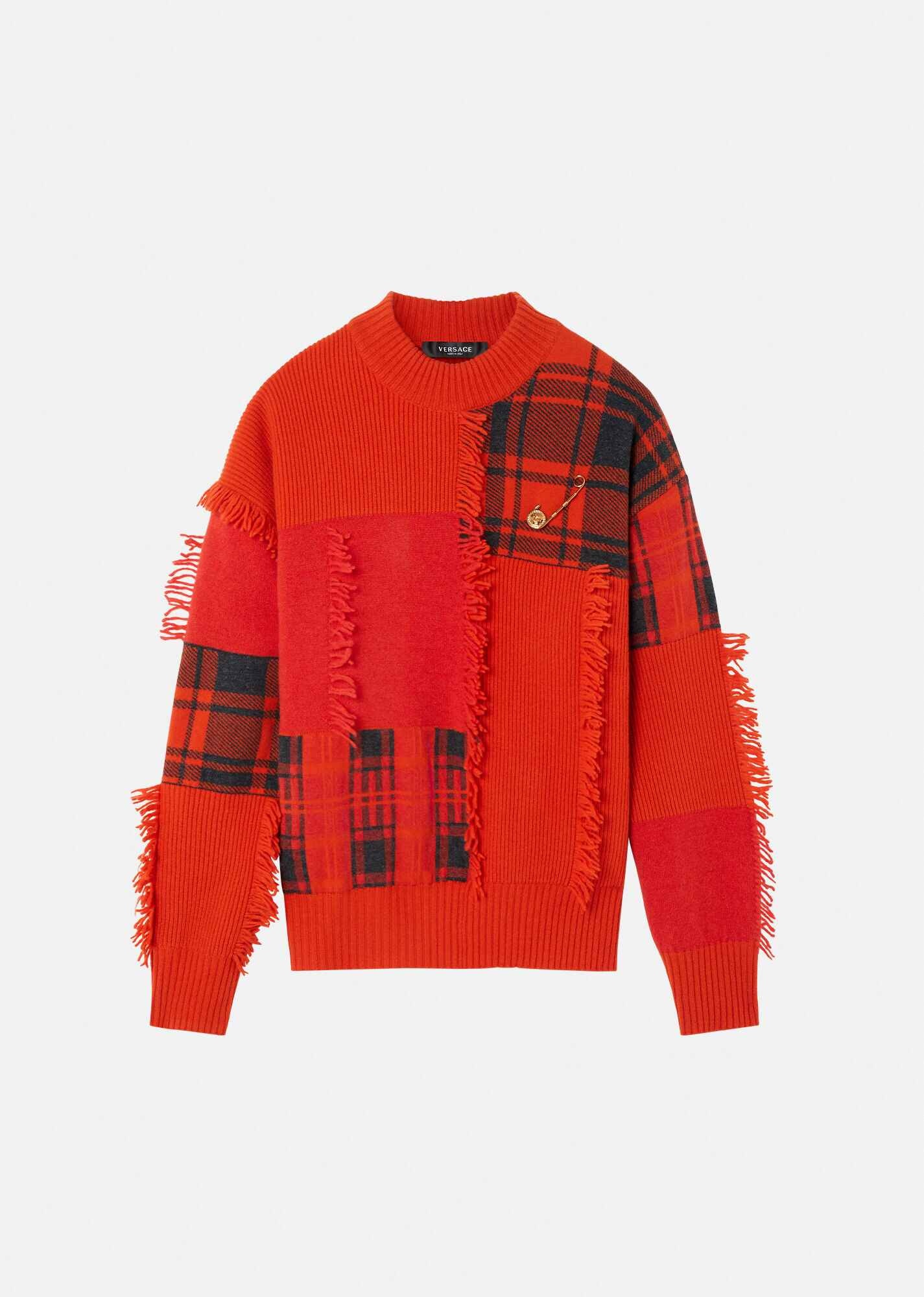 Tartan Patchwork Wool Sweater - 1