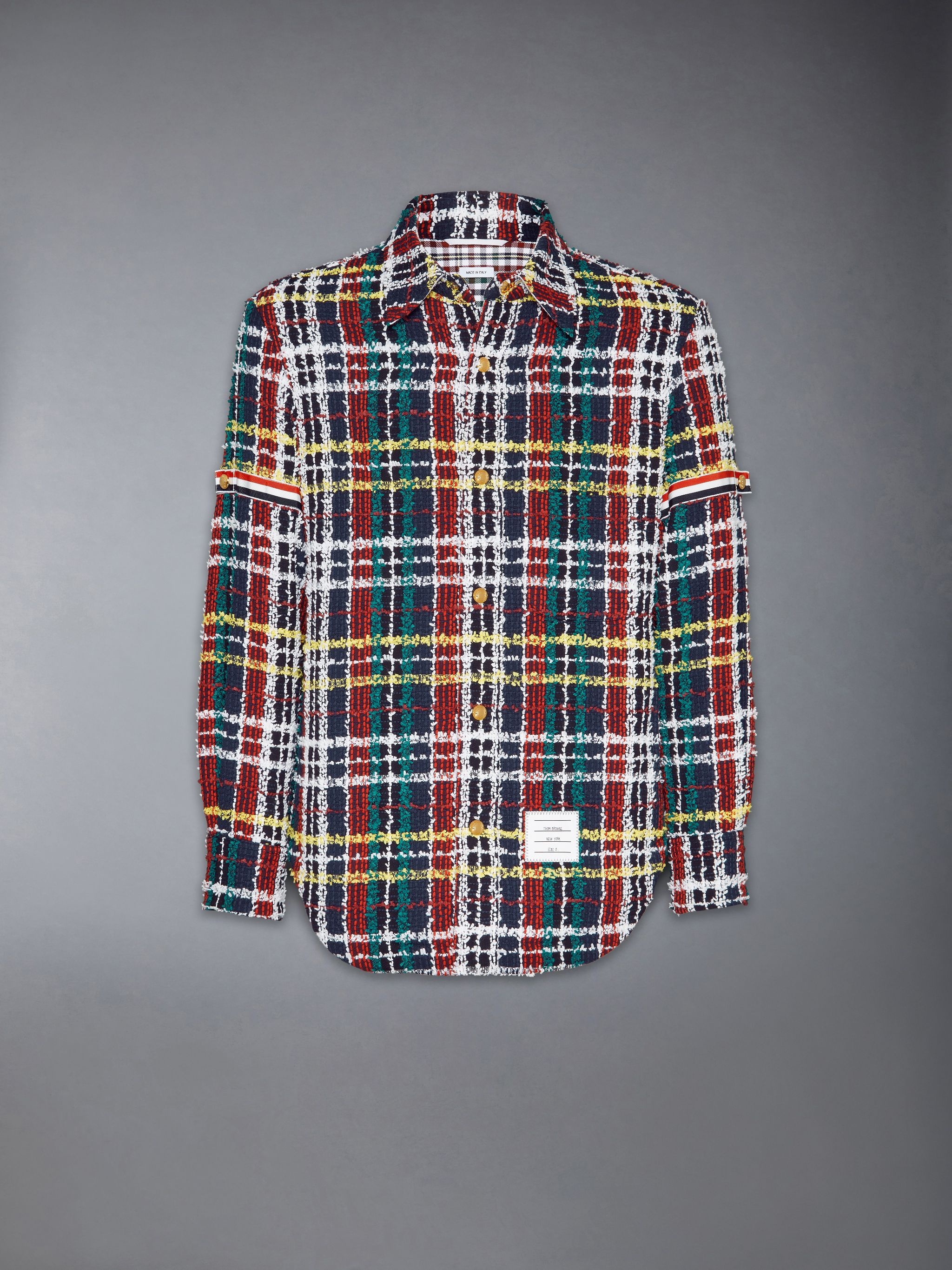 Hunting Tartan Eyelash Tweed Armband Shirt Jacket - 7