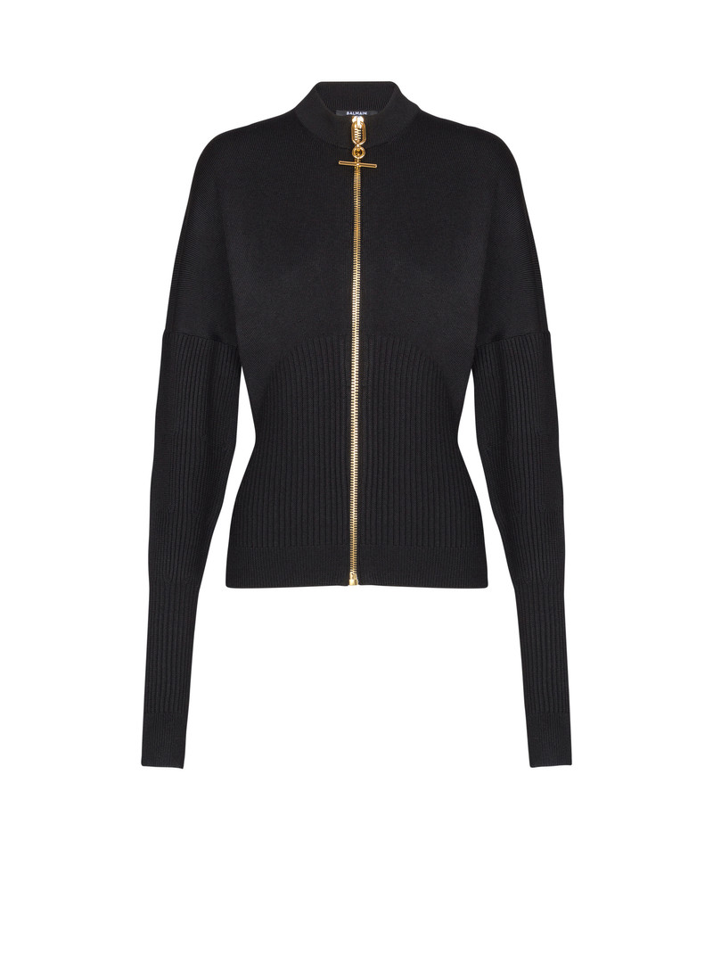 Zipped knit cardigan 1