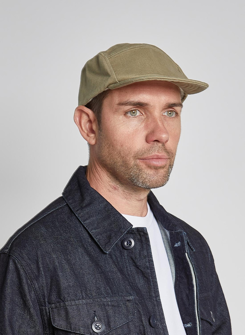 Nigel Cabourn 5 Panel Cap Heavy Cotton in Army outlook