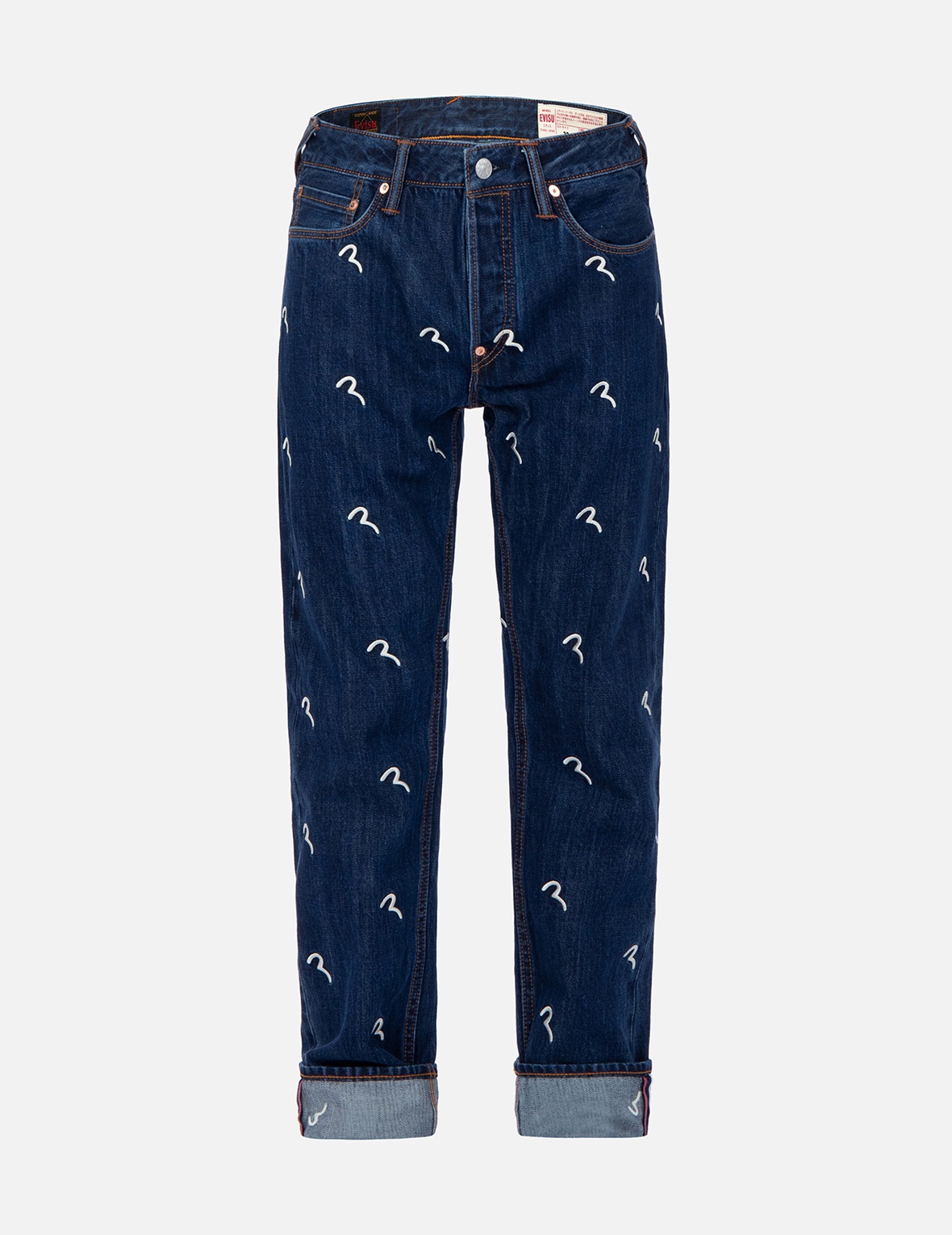 ALLOVER SEAGULL EMBROIDERY SLIM-FIT DENIM JEANS #2010 - 1