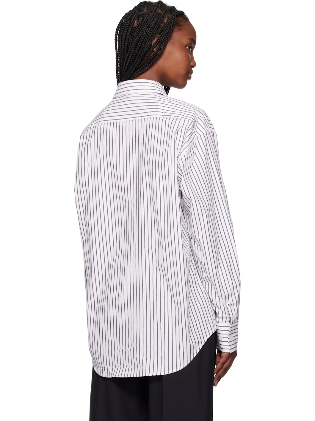 White & Brown Classic Stripe Shirt - 3