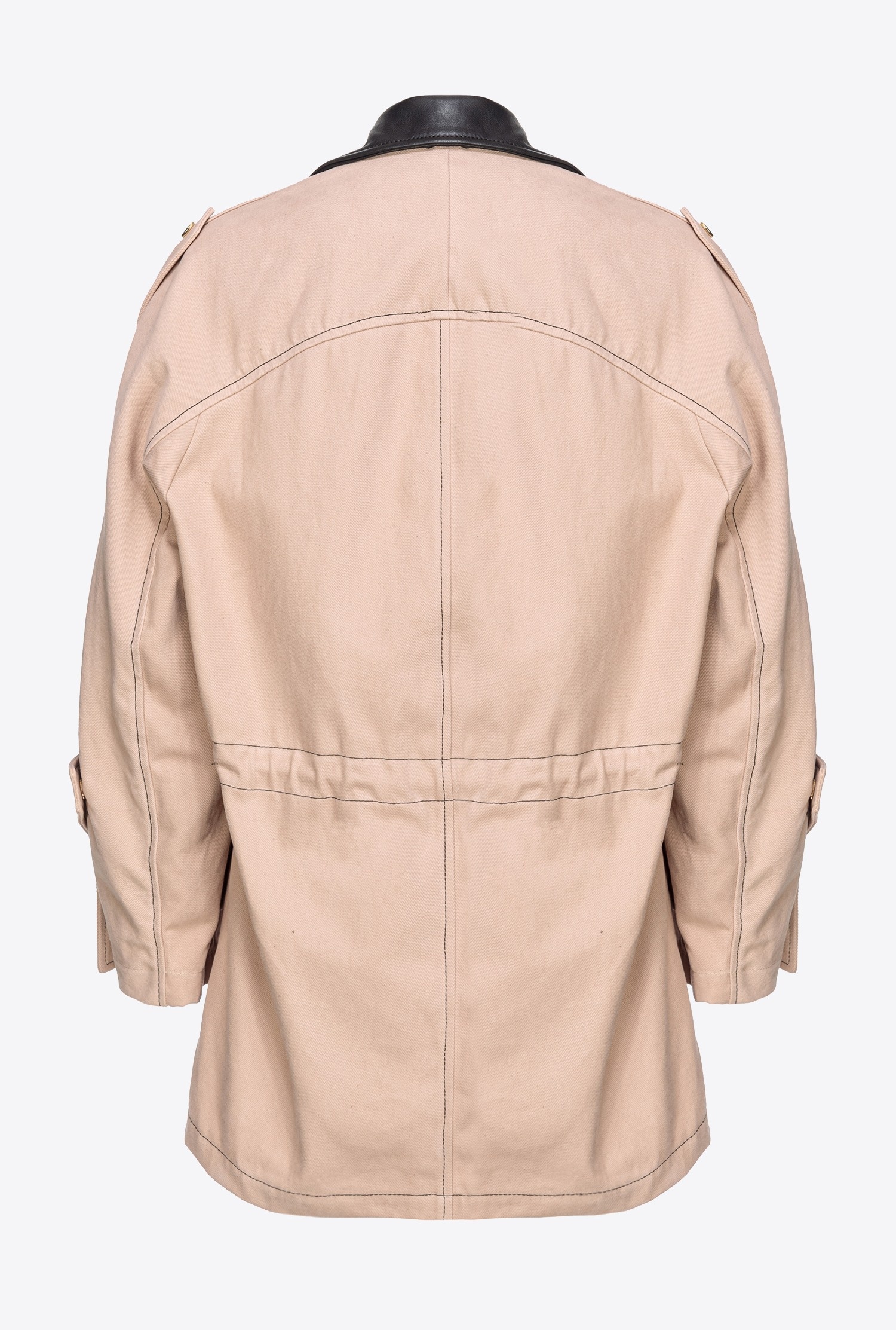 COTTON AND LEATHER PARKA - 5