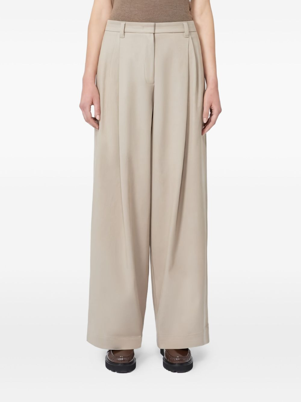 pleated wide-leg trousers - 3