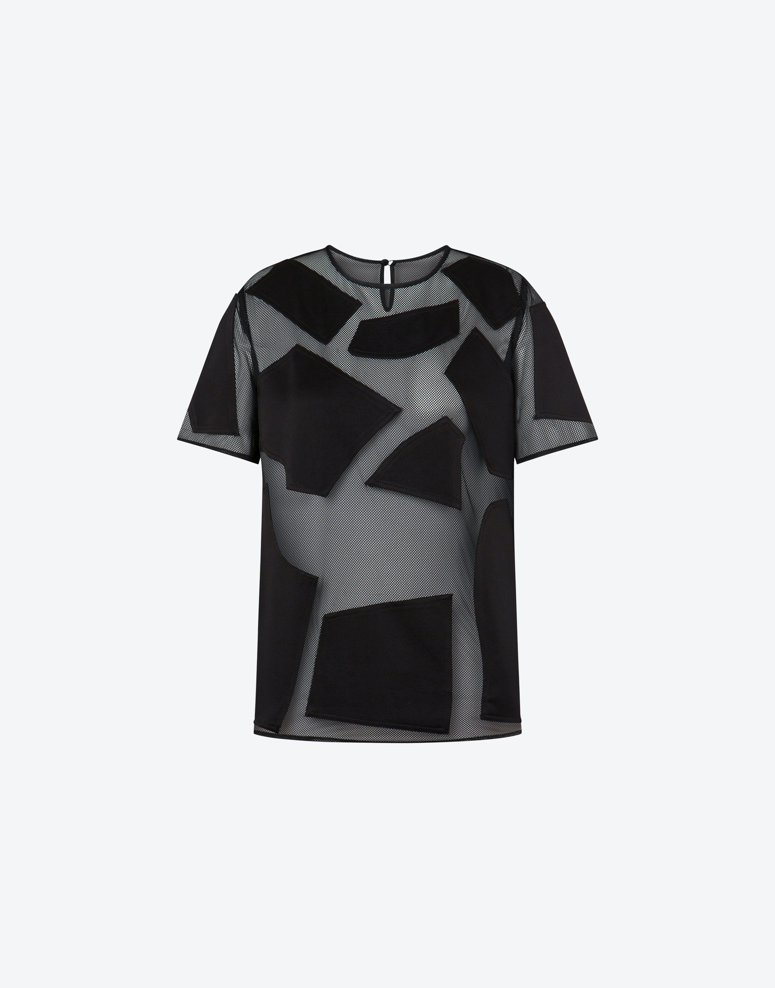 MESH T-SHIRT WITH PATCHES - 1