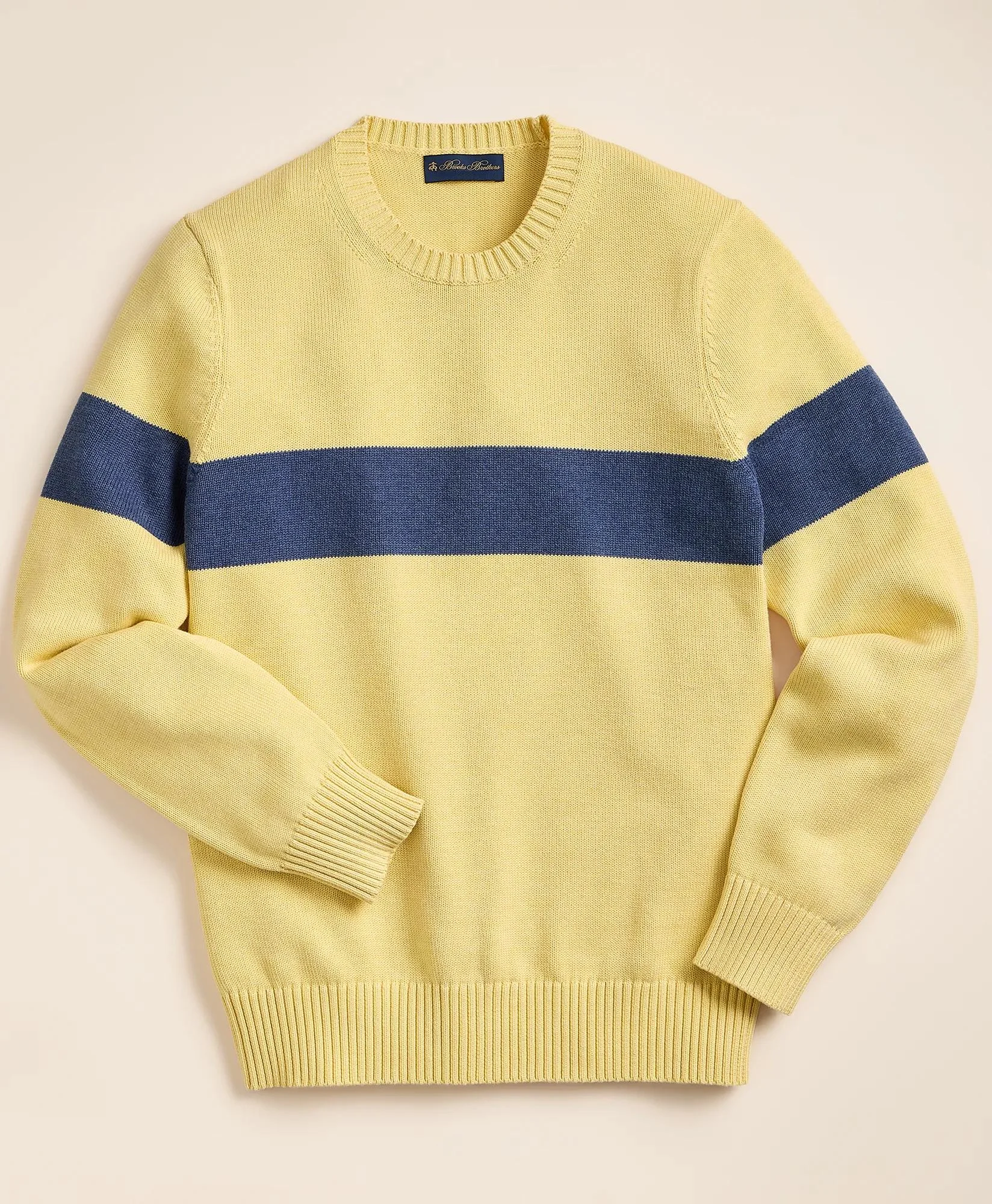 Supima® Cotton Chest-Stripe Sweater - 1