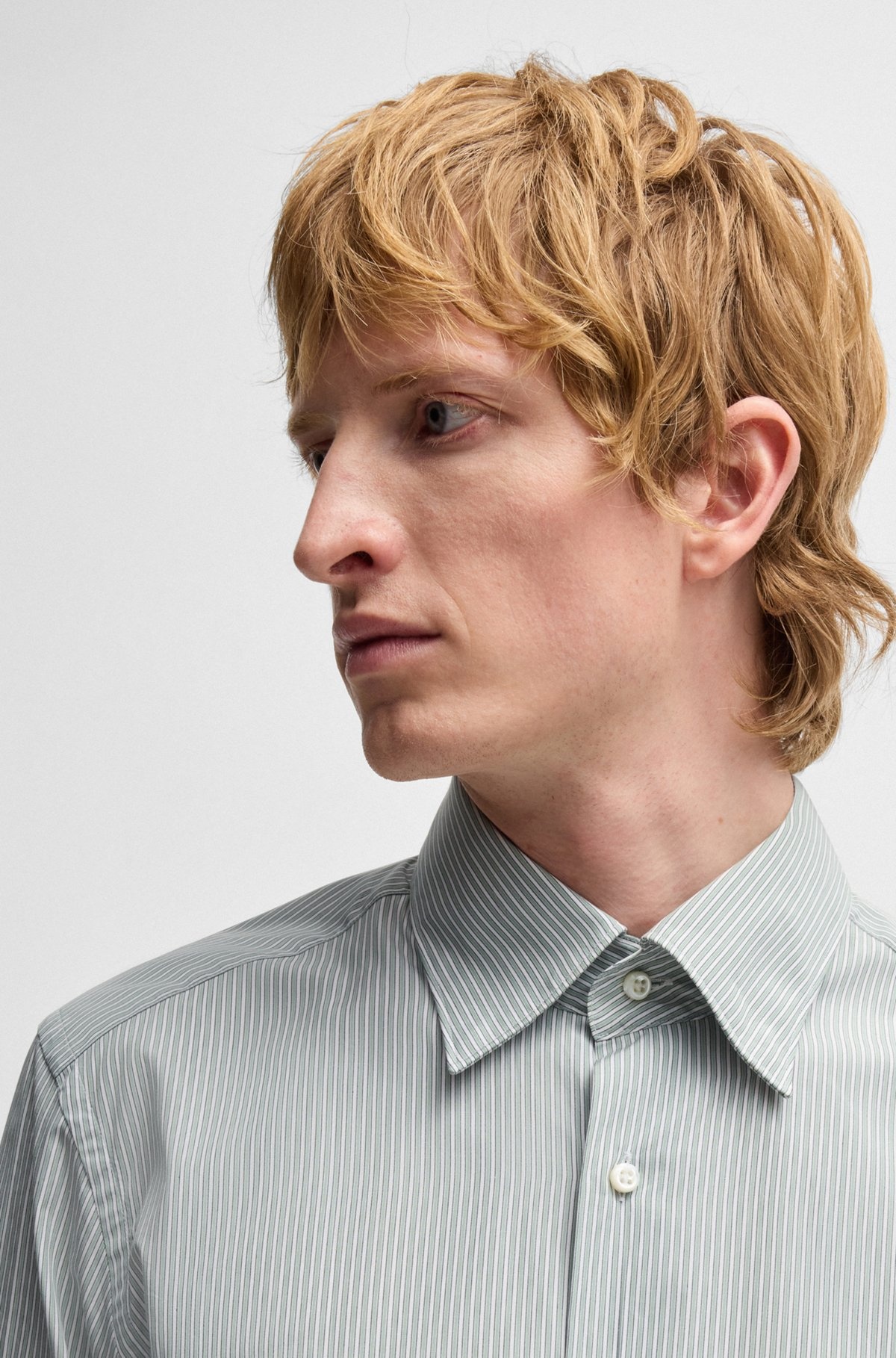 SLIM-FIT SHIRT IN STRIPED COTTON - 3