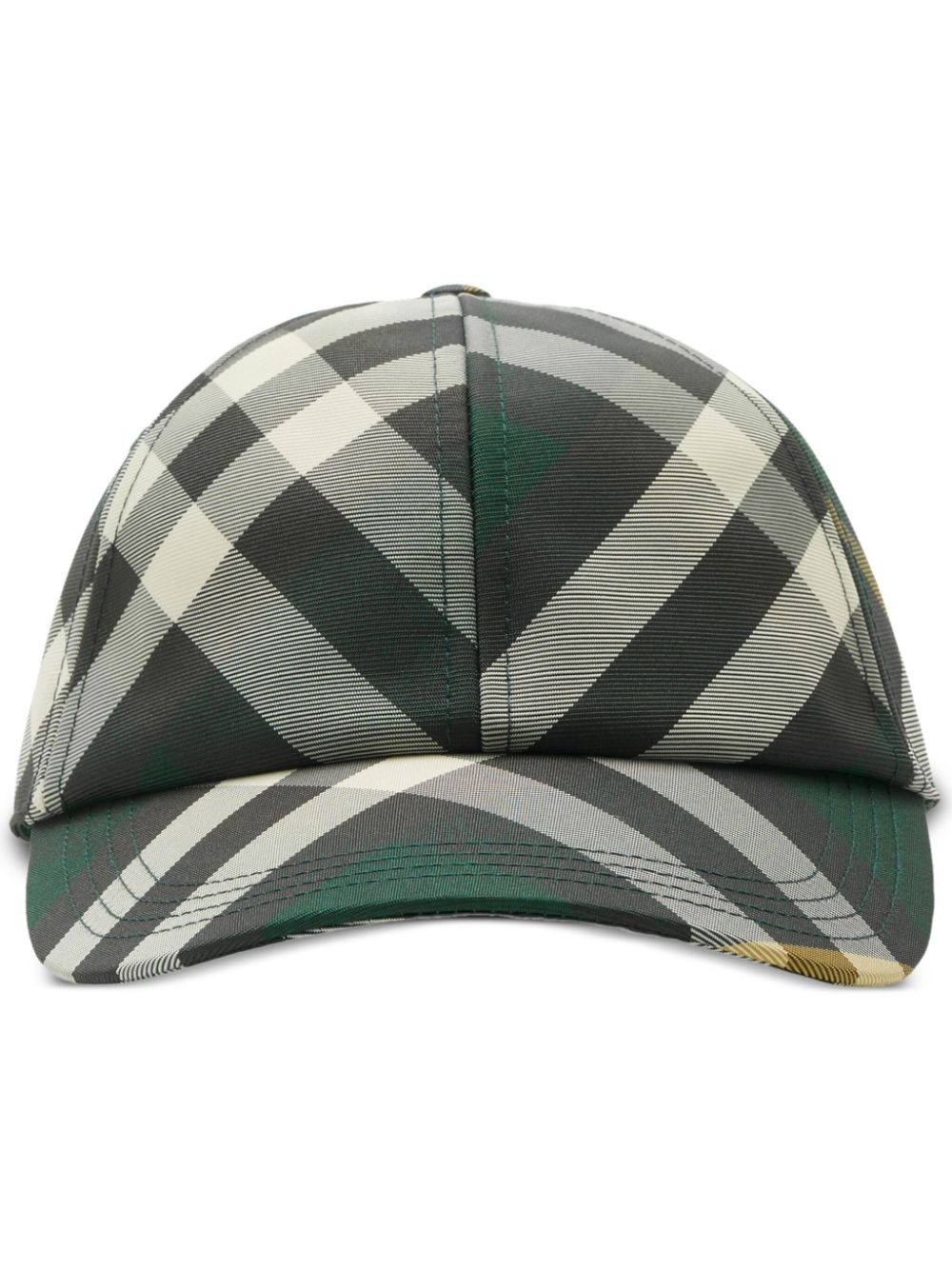 check-pattern cotton cap - 1