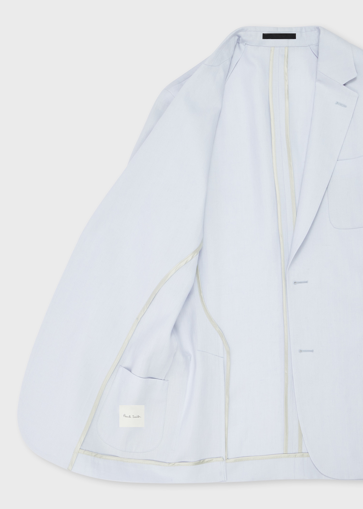 Pale Blue Linen Unlined Blazer - 4