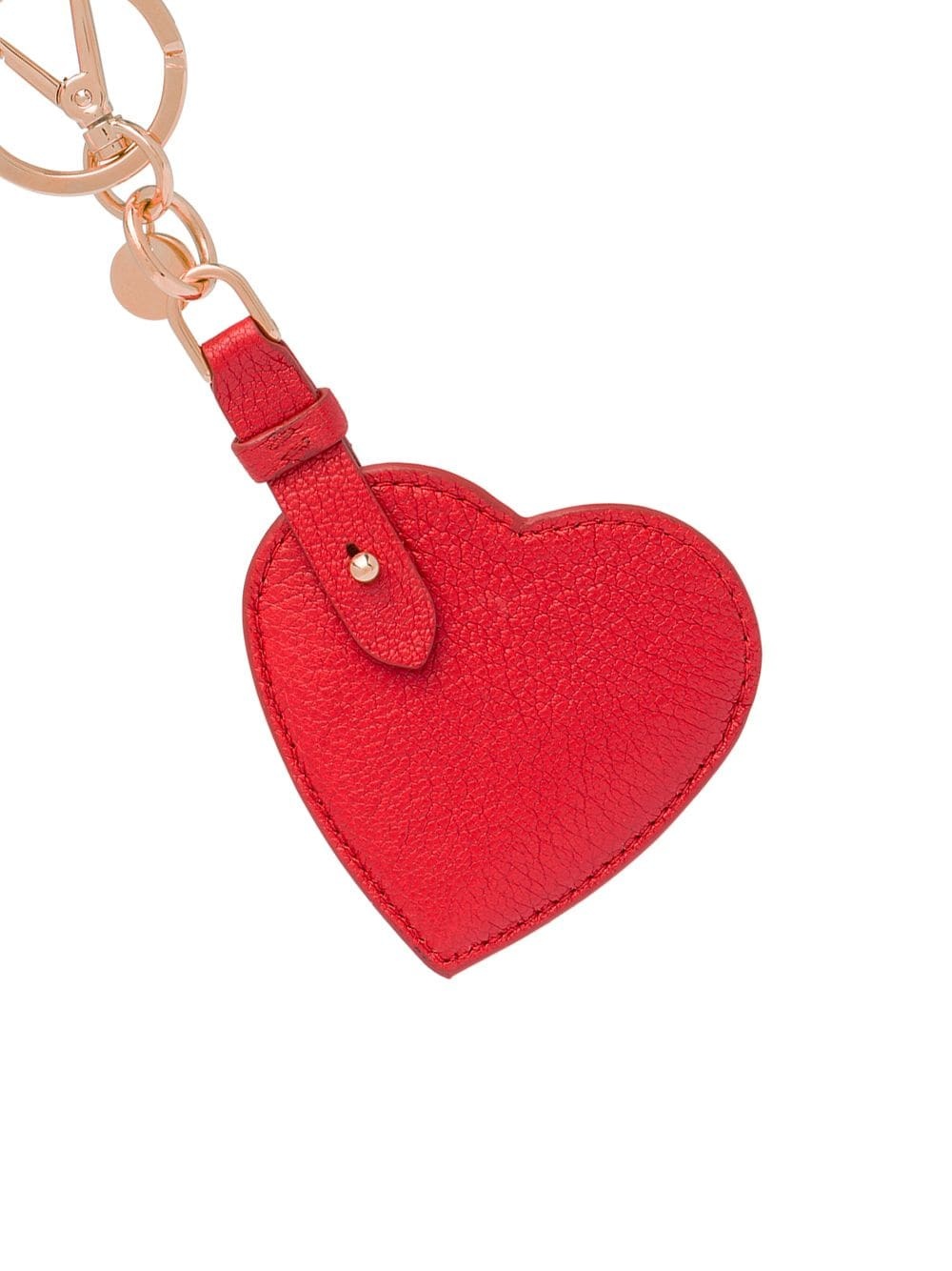 Madras heart leather keychain - 2